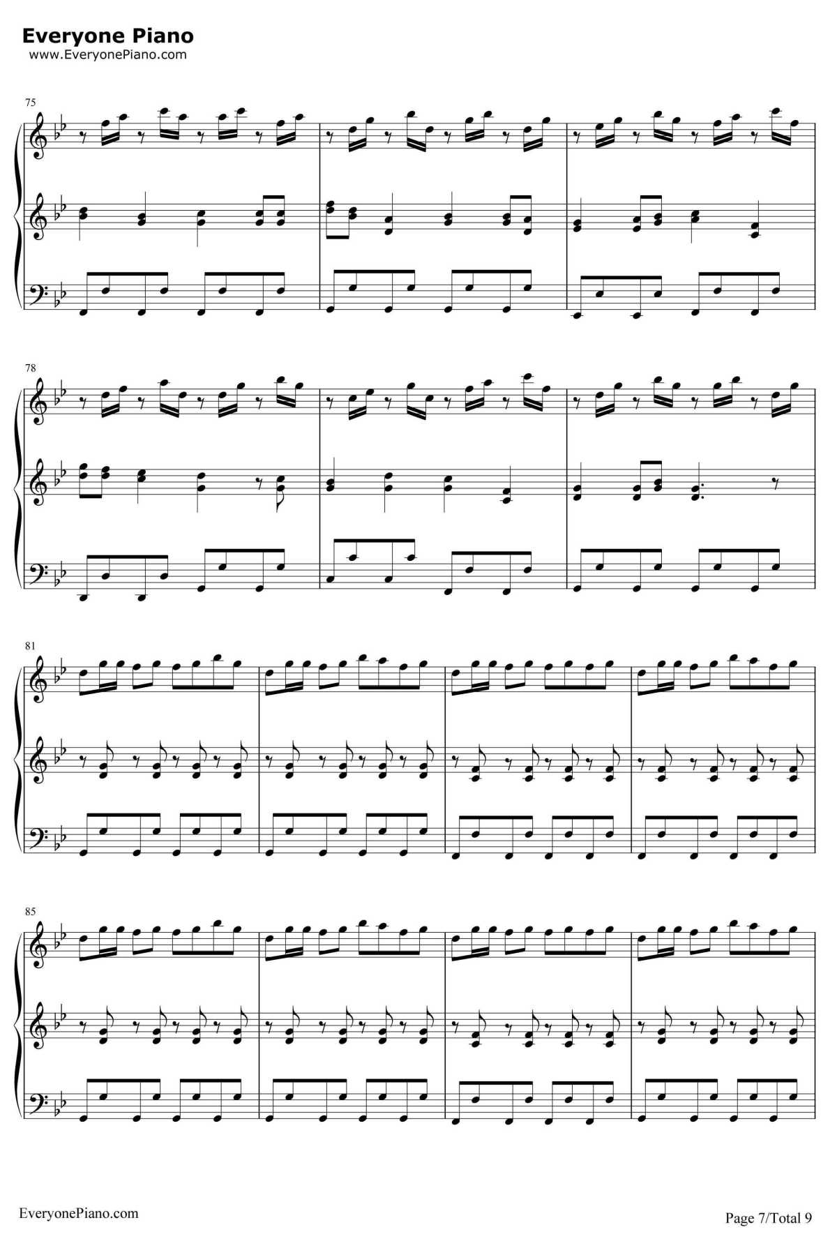 小苹果钢琴谱-筷子兄弟-三声部版-筷子兄弟7