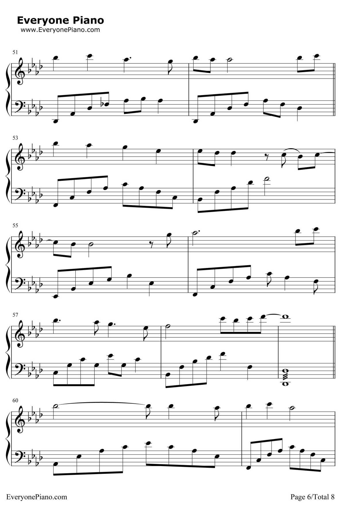 Reflection钢琴谱-克莉丝汀娜CHRISTINAAGUIELRA-卡通片Mulan花木兰主题曲6