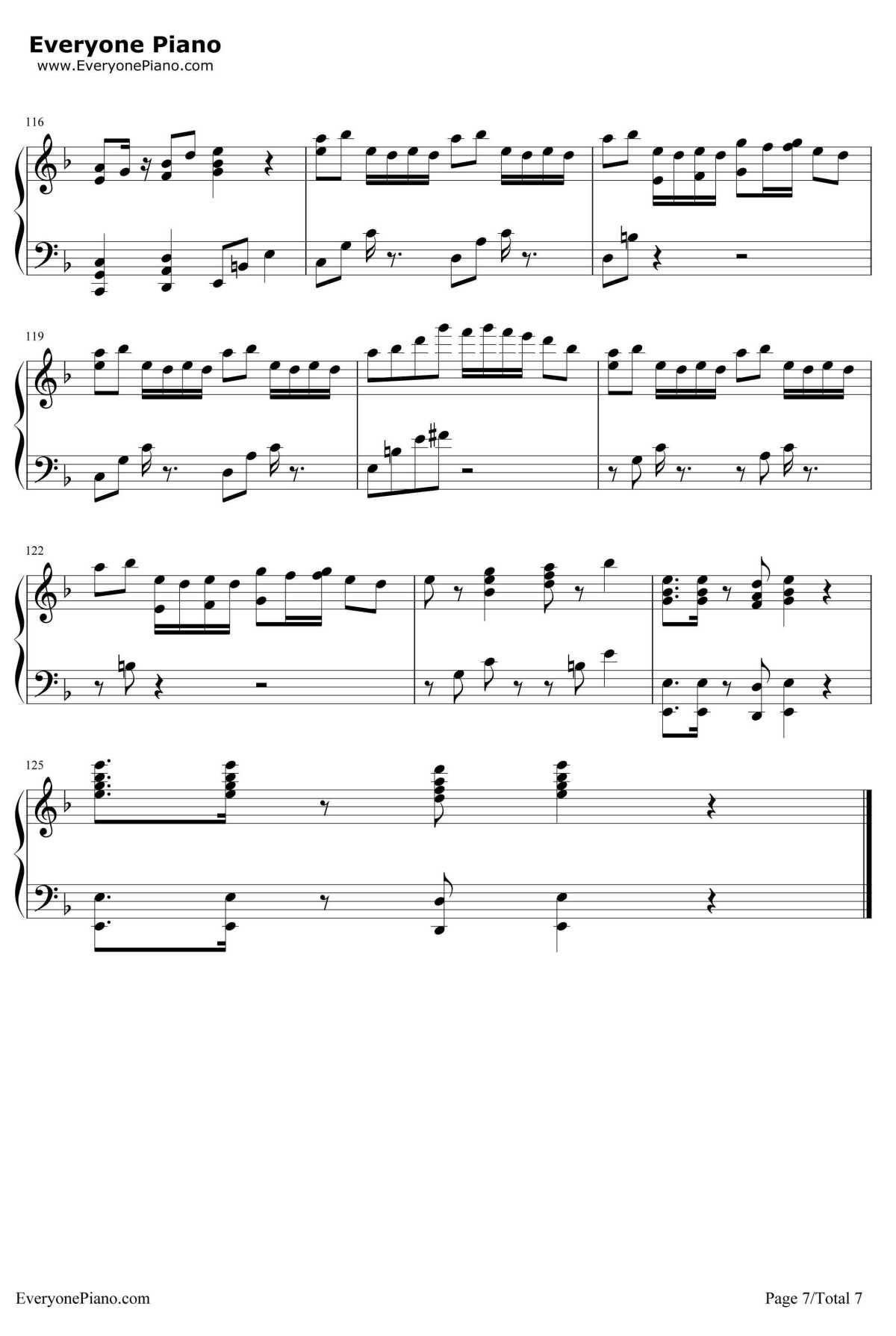 千本樱钢琴谱-初音ミク-慢速版7