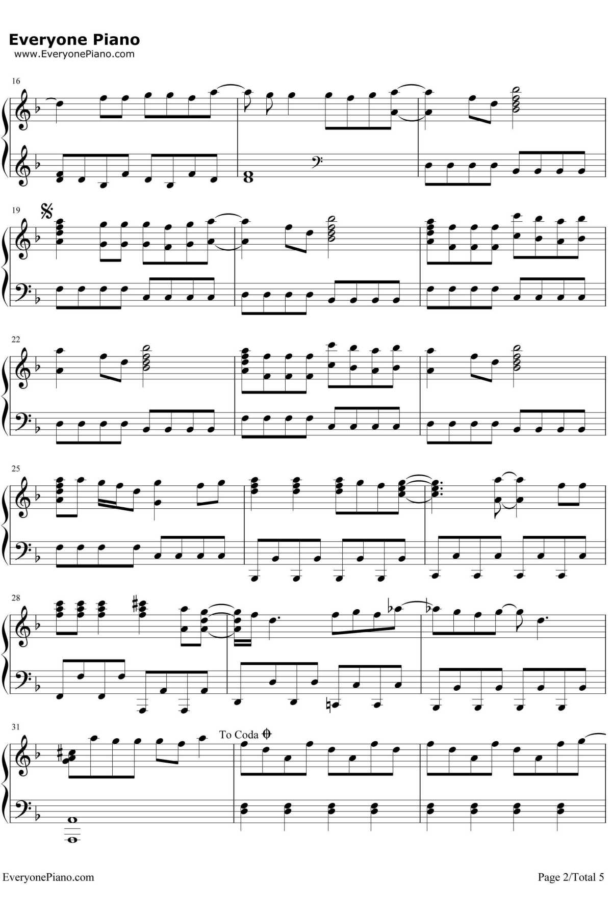 Grenade钢琴谱-BrunoMars2