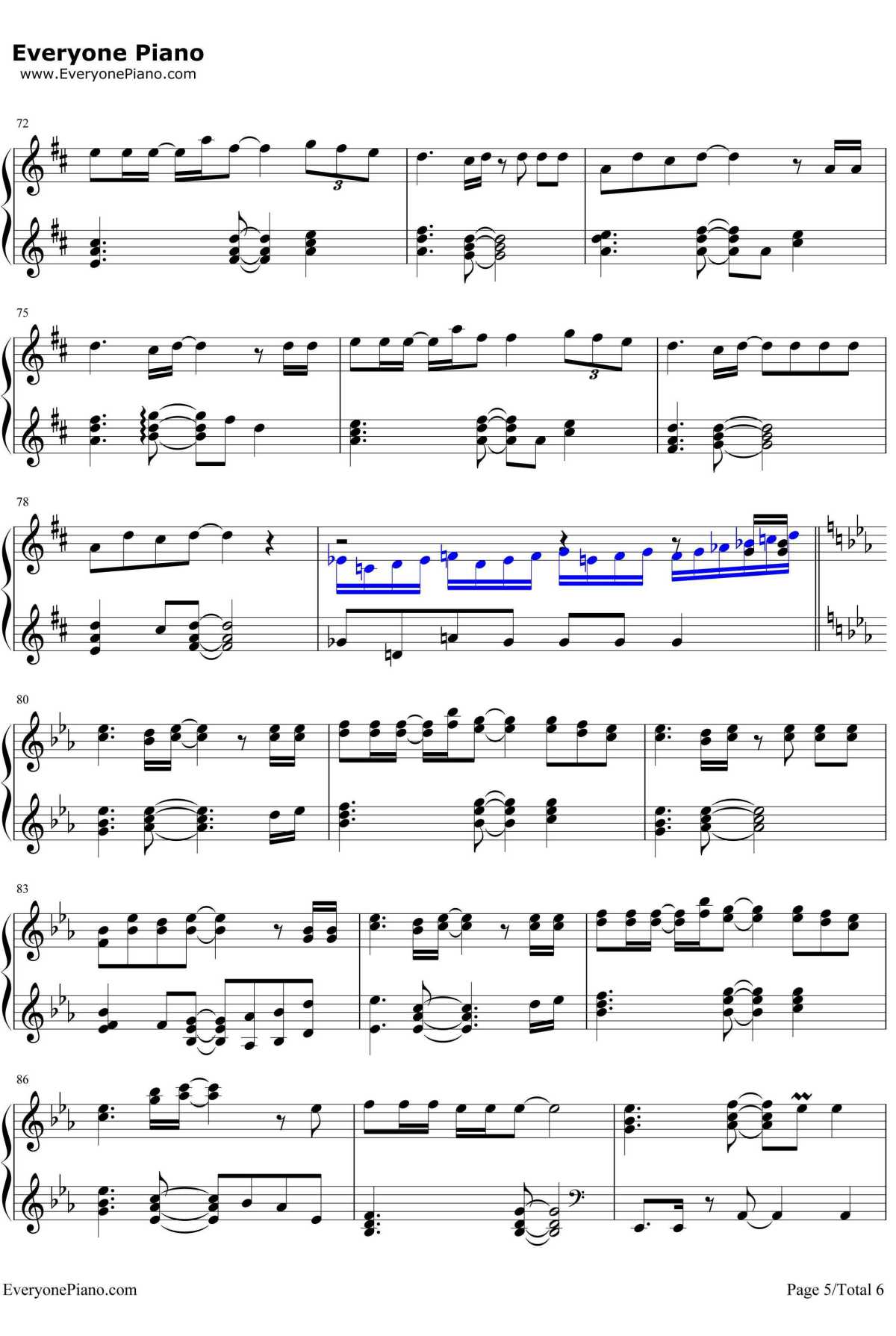 青いベンチ钢琴谱-テゴマスTegomass-テゴマス5