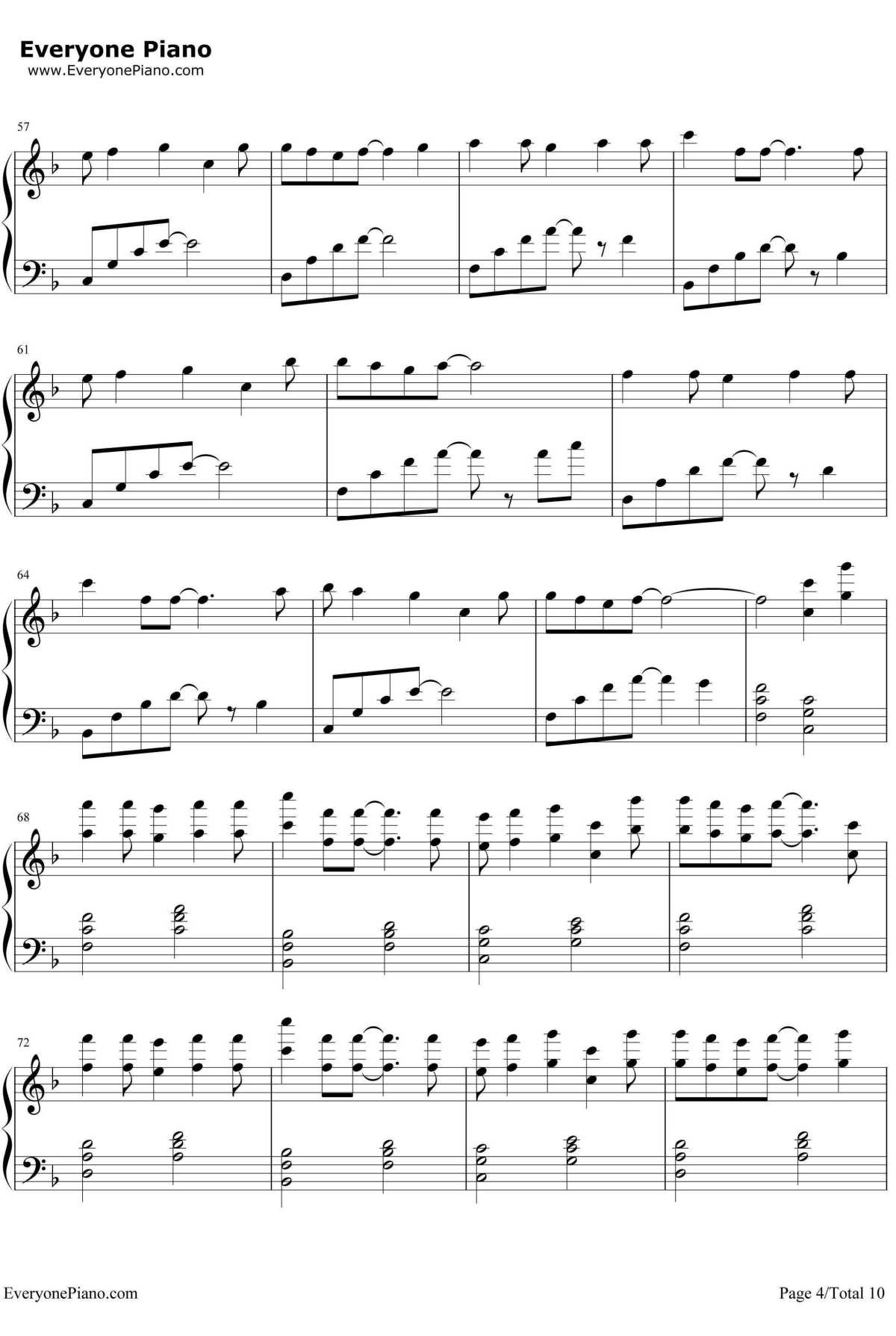 Letter song钢琴谱-Doriko-致十年后的我-初音ミク4