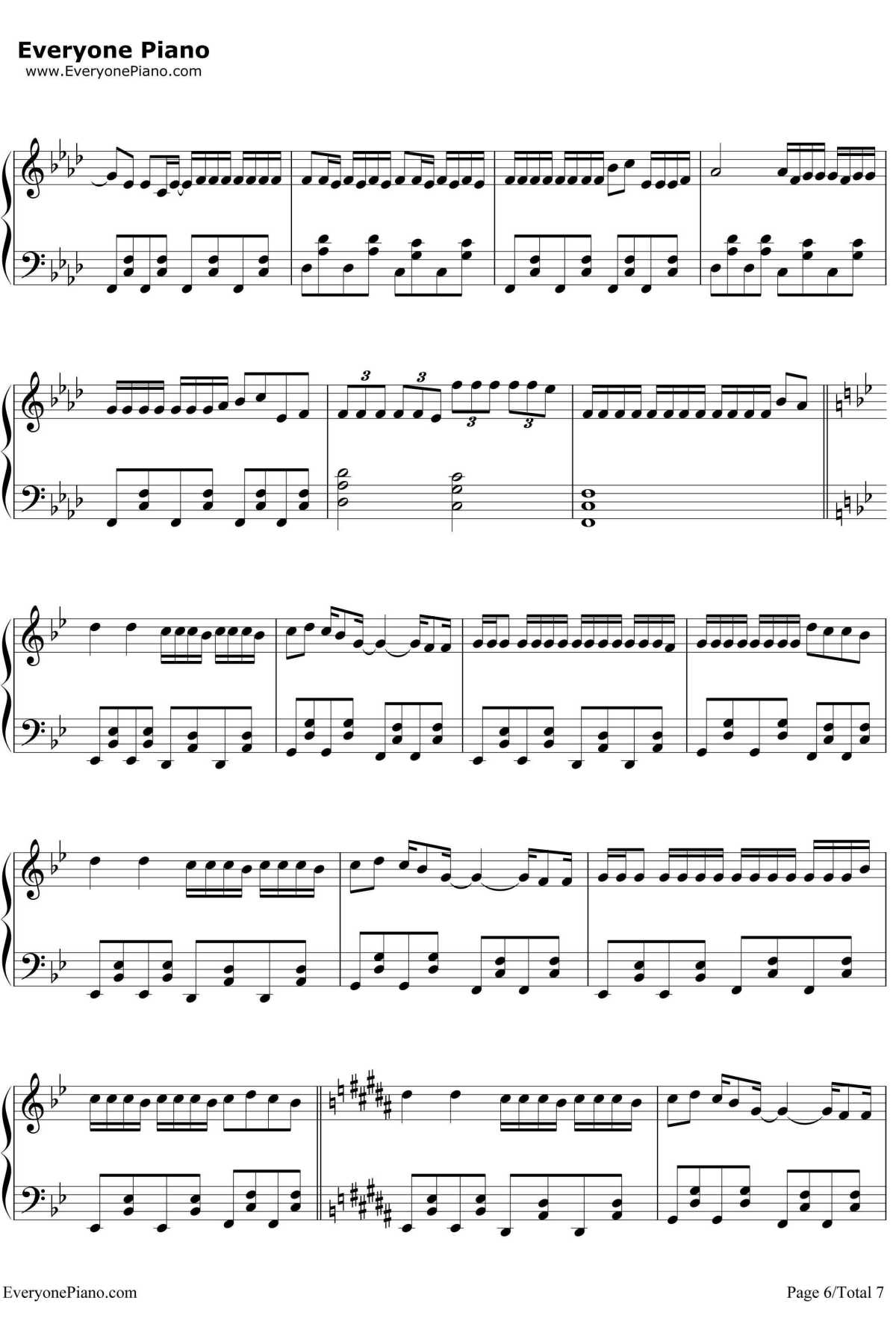 脳漿炸裂ガール钢琴谱-初音ミクGUMI-脑浆炸裂女孩6