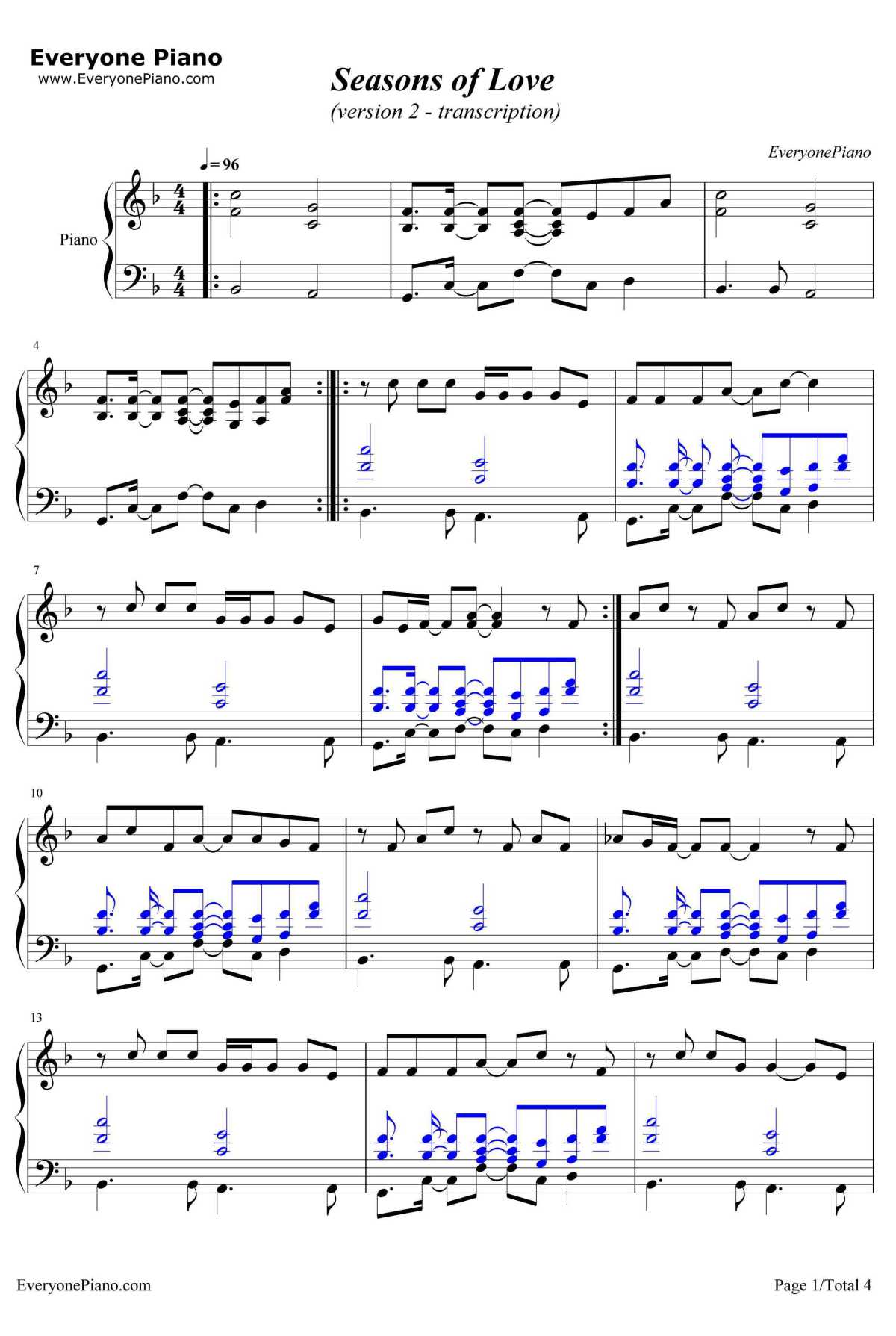 Seasons of Love钢琴谱-JonathanLarson1