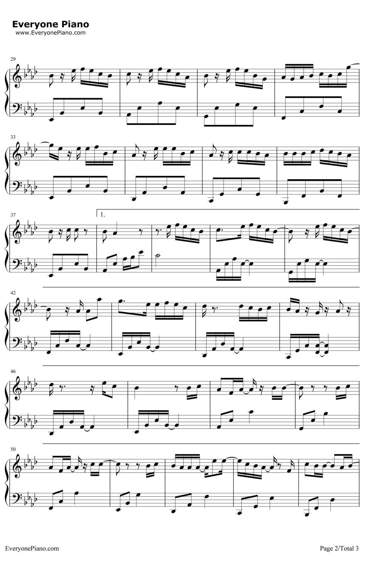 回忆那么伤钢琴谱-孙子涵-《花间提壶方大厨》片尾曲2