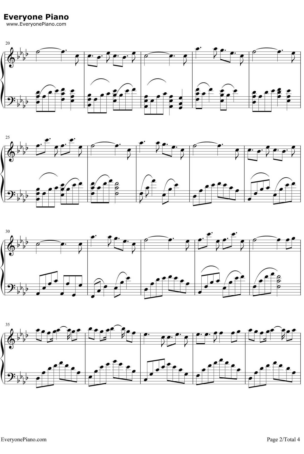 胧月钢琴谱-初音未来-流星p2