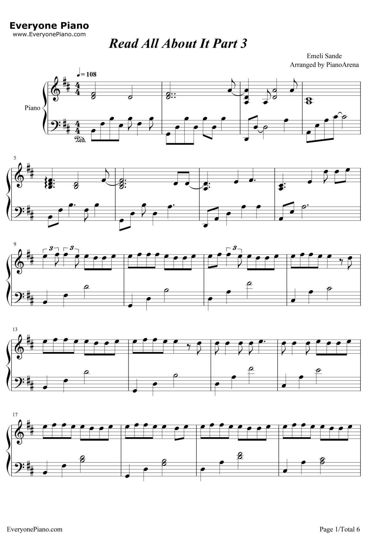 Read All About It钢琴谱-EmeliSande1