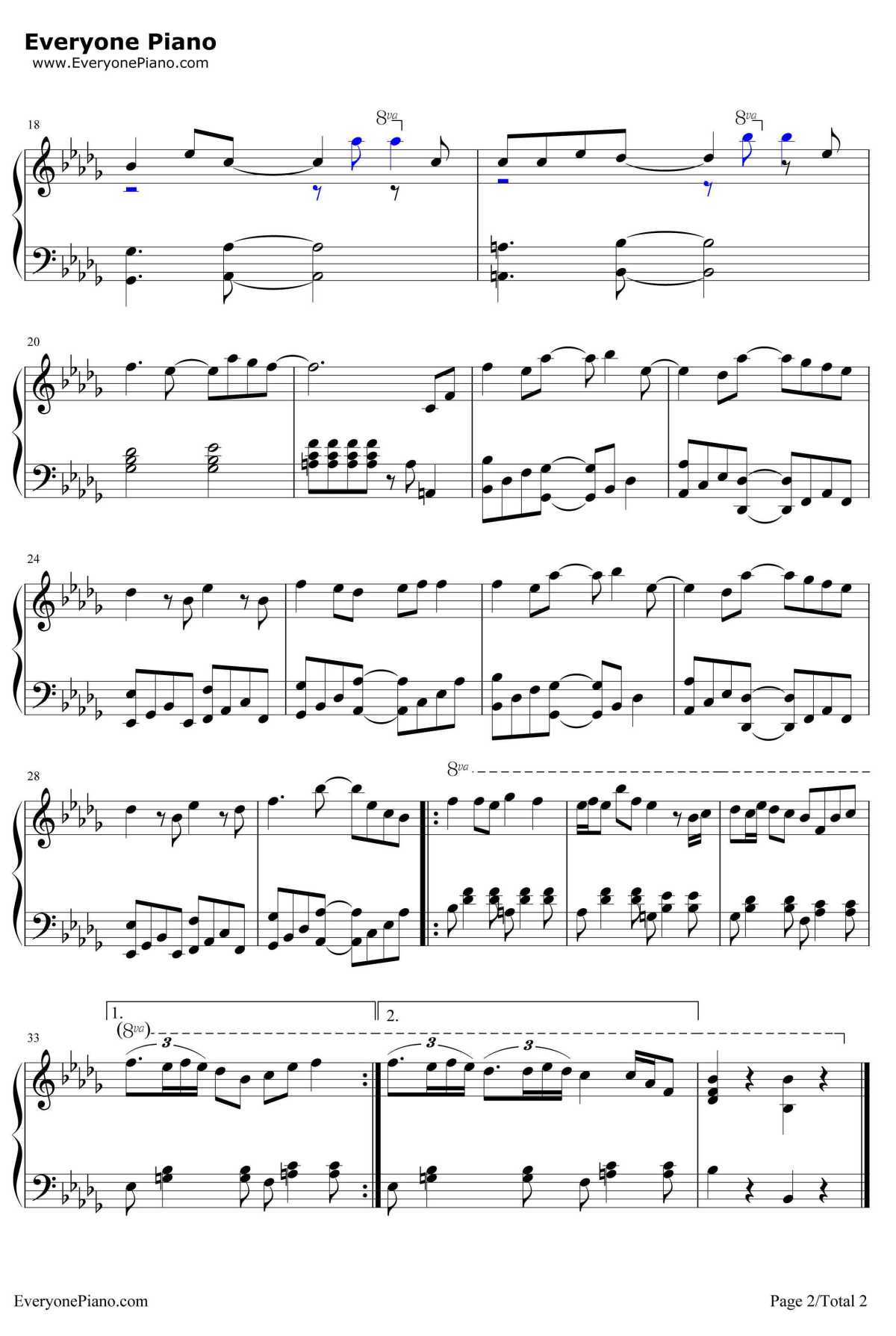 Cantarella钢琴谱-初音ミクKAITO-《黑执事》夏尔角色歌2