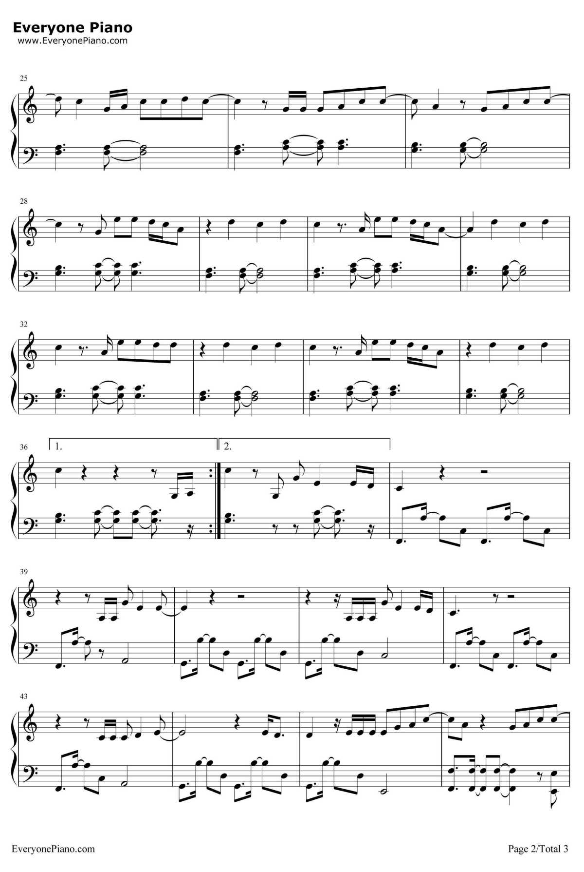 In The Arms Of AStranger钢琴谱-MikePosnerGrey2