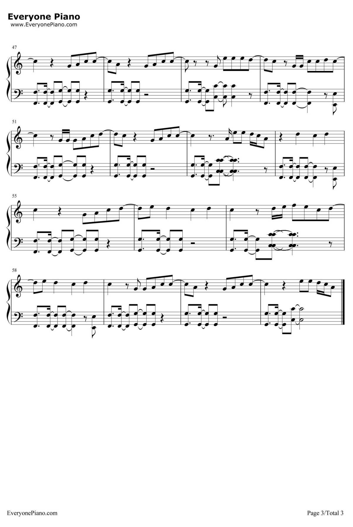 In The Arms Of AStranger钢琴谱-MikePosnerGrey3