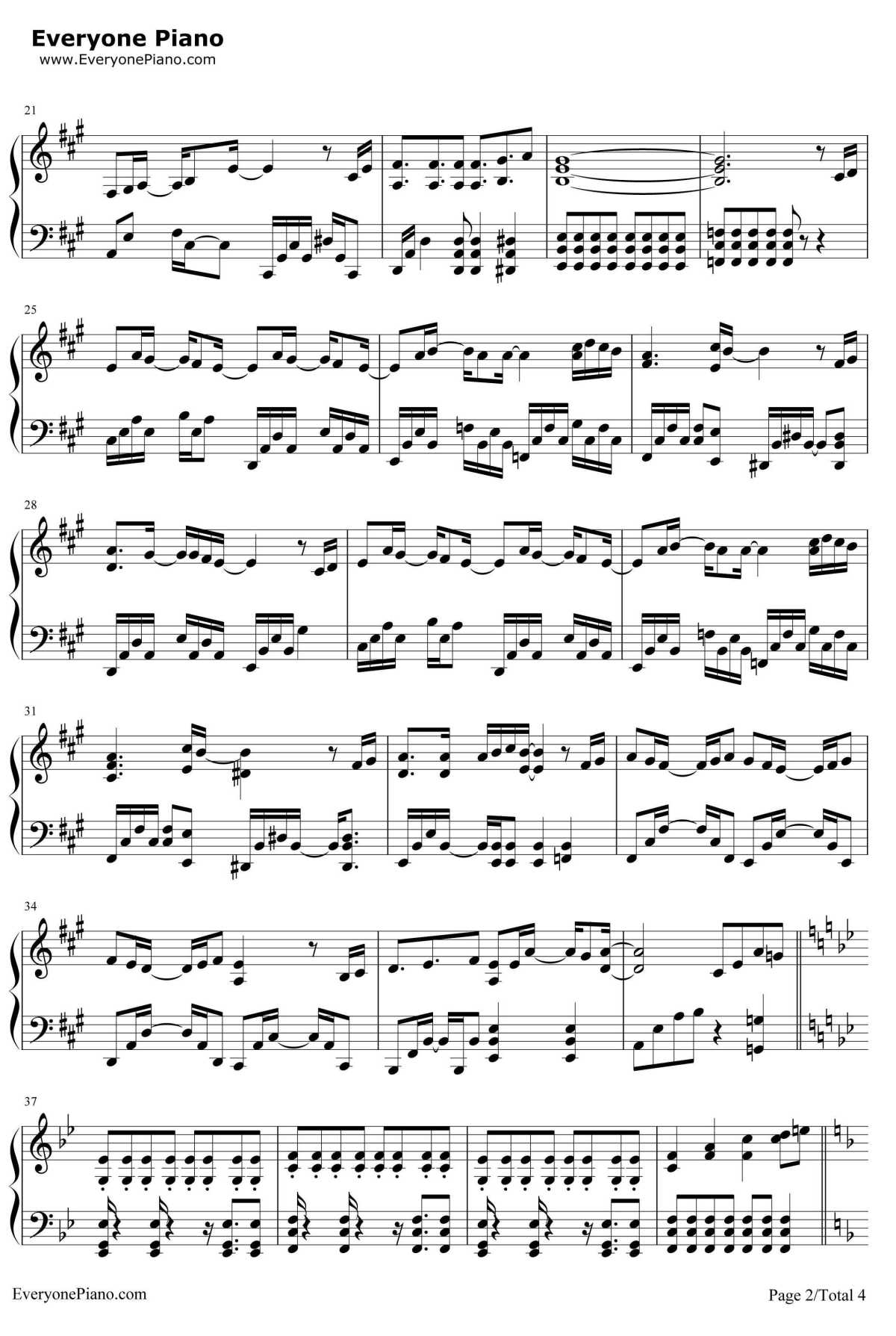 桜ノ雨钢琴谱-初音ミクmiku2