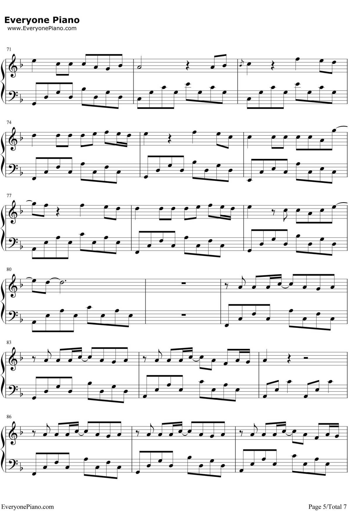 多幸运钢琴谱--韩安旭5