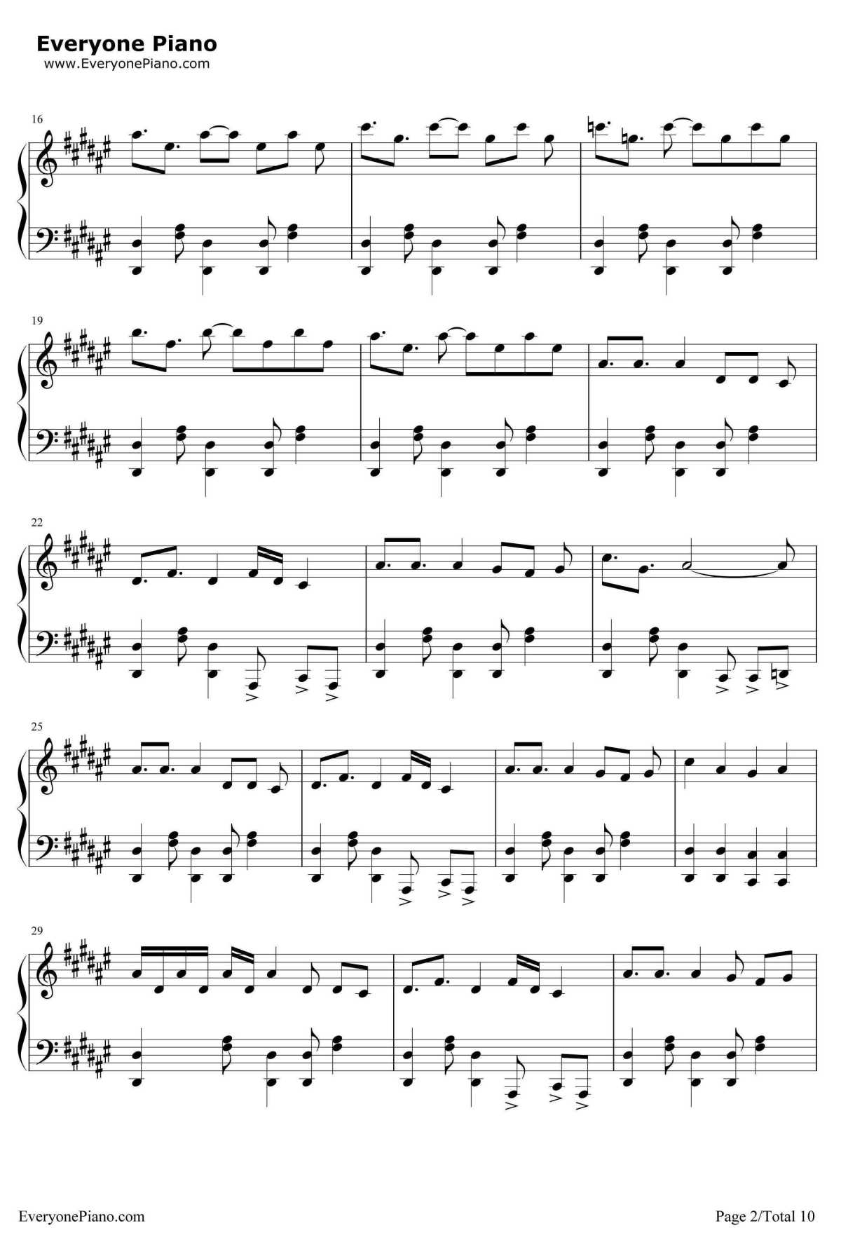 世界终结·舞厅钢琴谱-初音ミク巡音ルカ-ワールズエンド·ダンスホール2