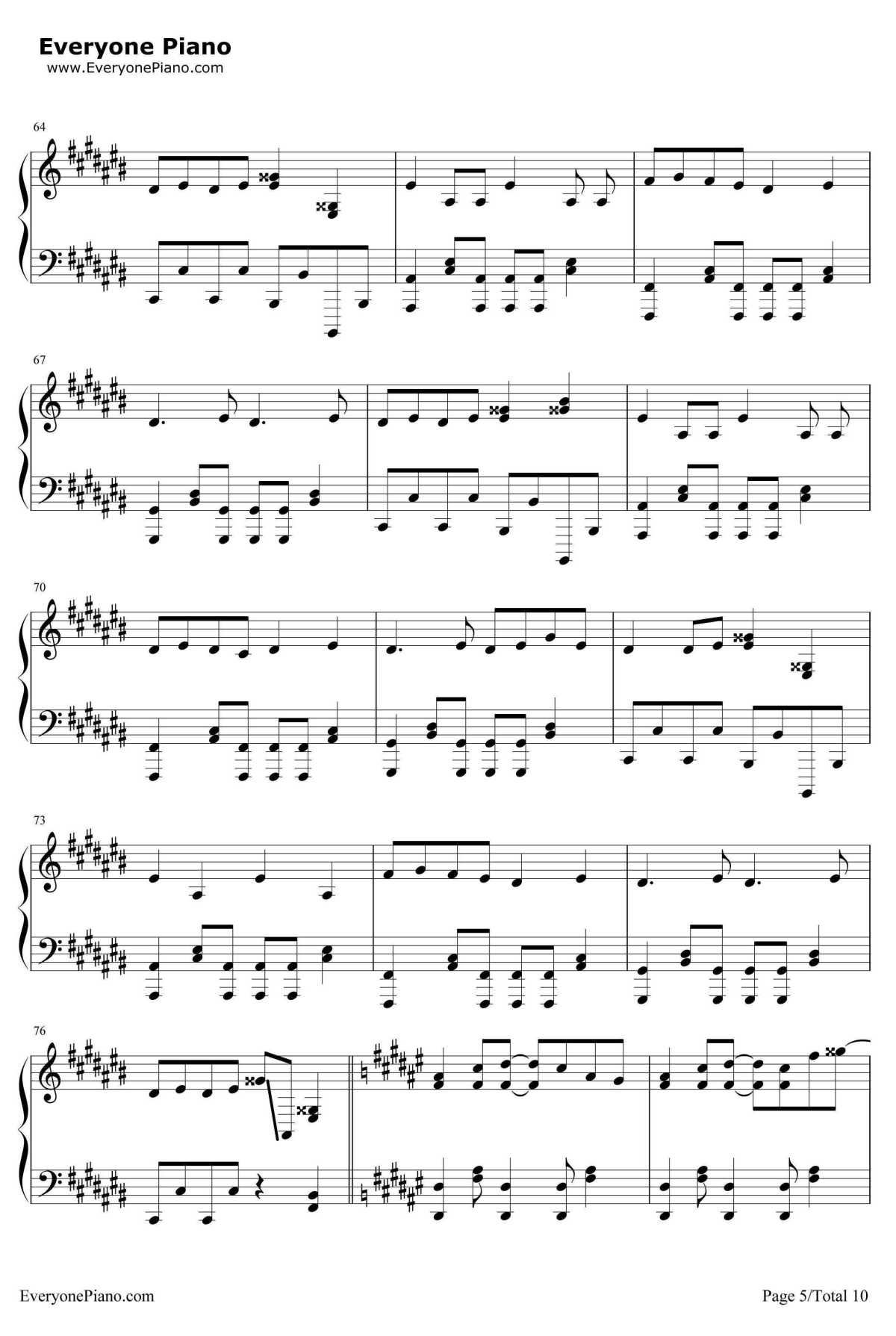 世界终结·舞厅钢琴谱-初音ミク巡音ルカ-ワールズエンド·ダンスホール5