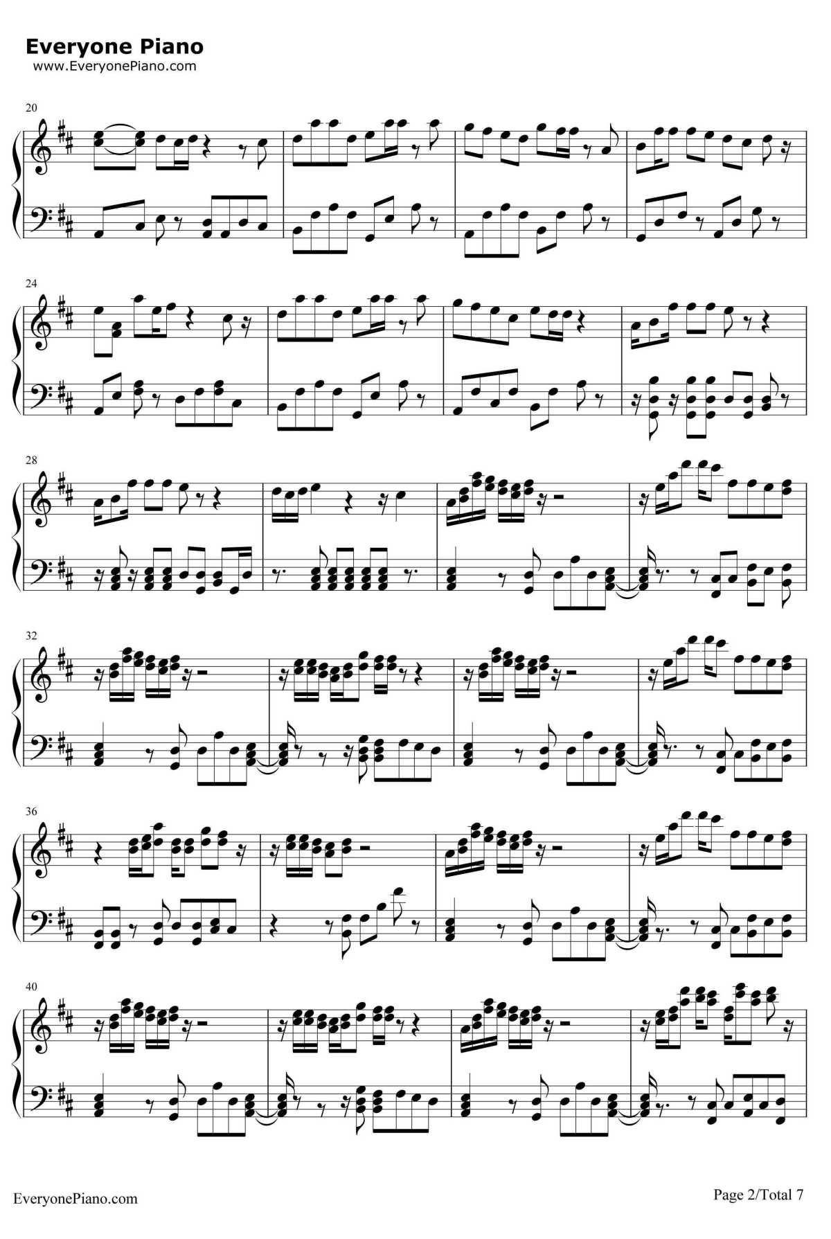 夕日坂钢琴谱-初音未来初音ミク2