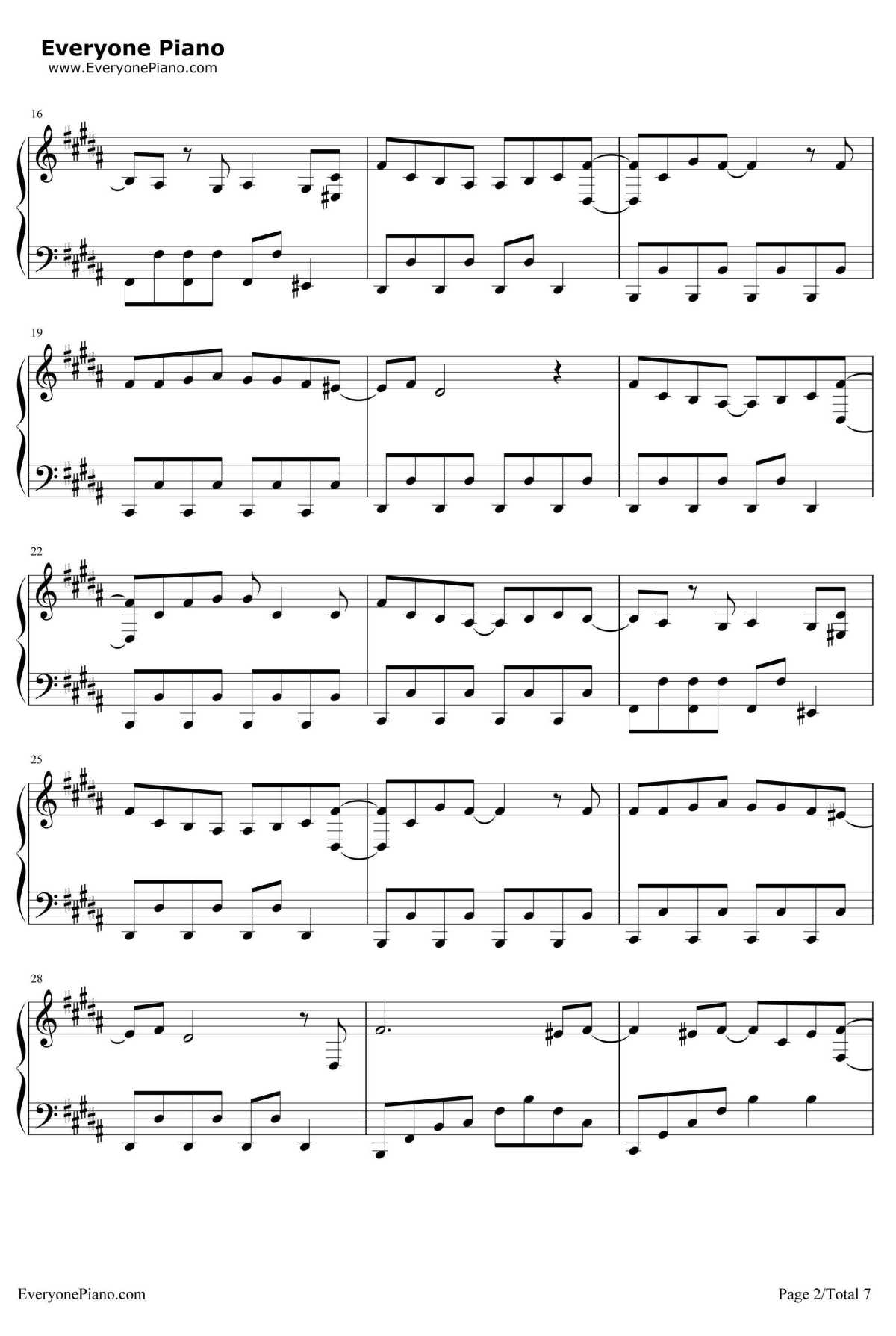 トリノコシティ钢琴谱-初音ミク2