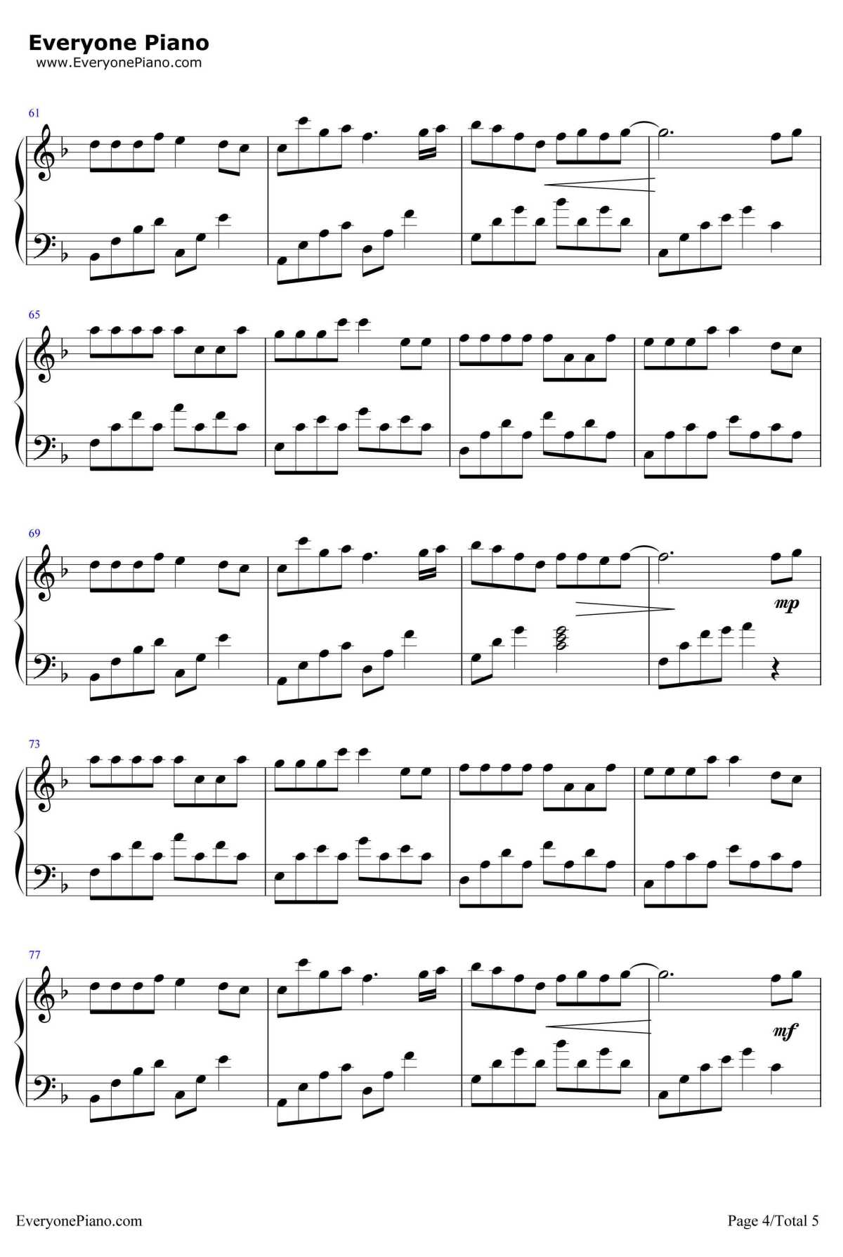 有点甜钢琴谱-汪苏泷BY2-游戏《萌三国》主题曲4