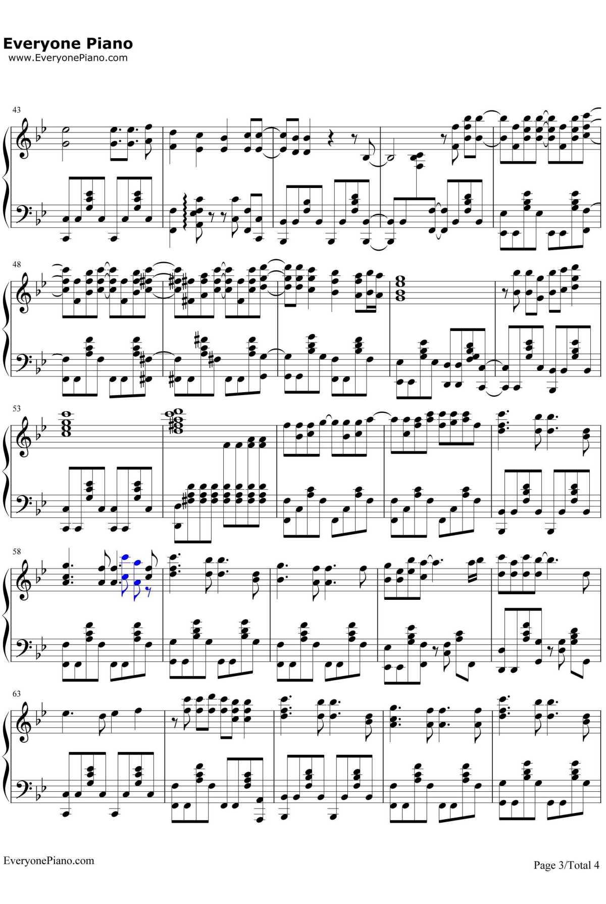 相遇天使钢琴谱-放课后ティータイム-天使にふれたよ-《轻音少女》3