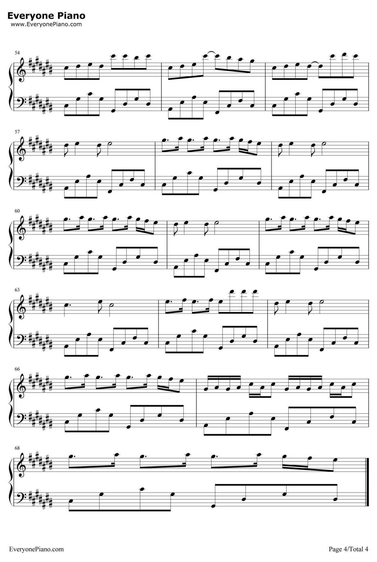 Listen钢琴谱-ONEOKROCKft.AvrilLavigne-ONEOKROCKft.AvrilLavigne4