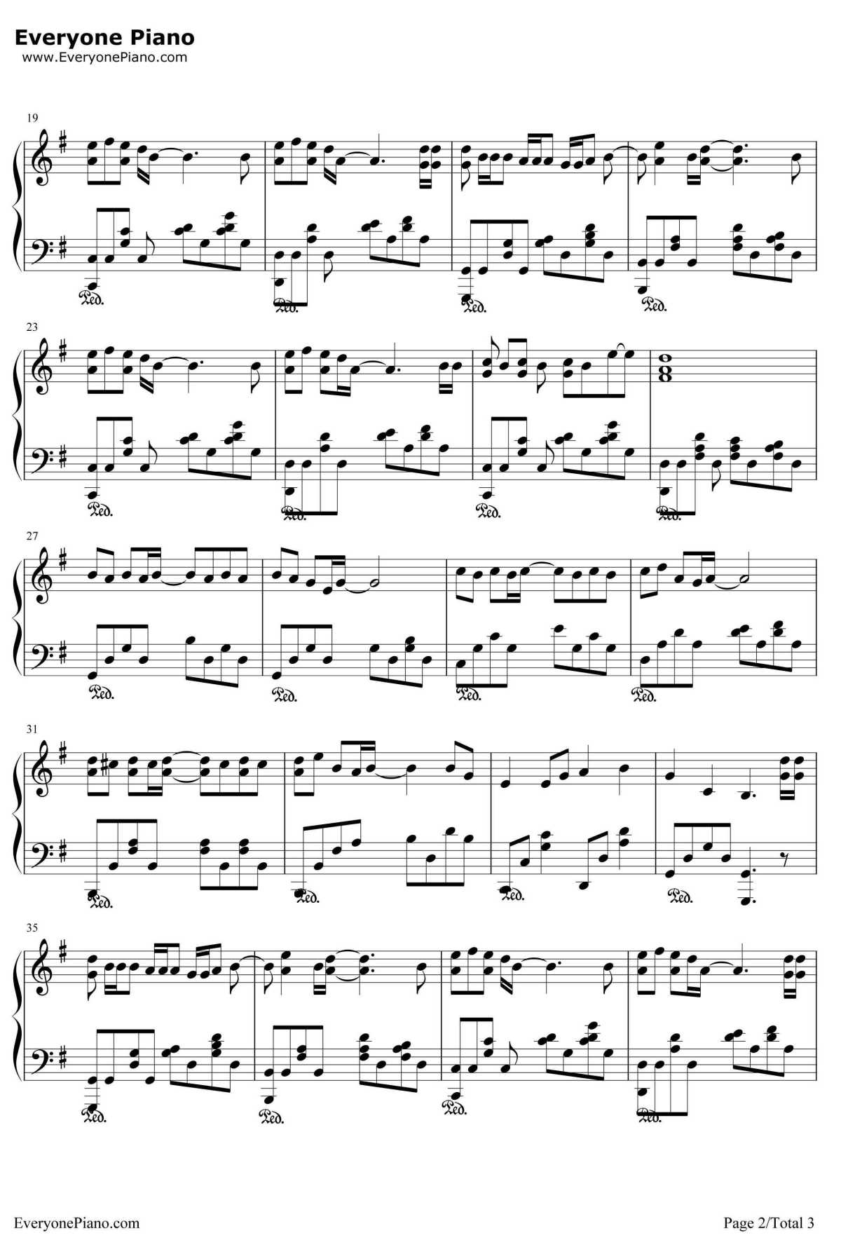 温柔钢琴谱-五月天-《爱情万岁》2