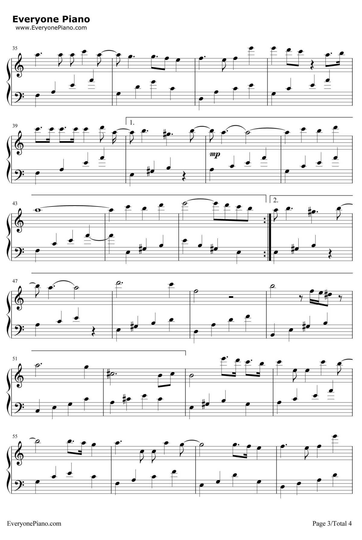 红玫瑰钢琴谱--陈奕迅3