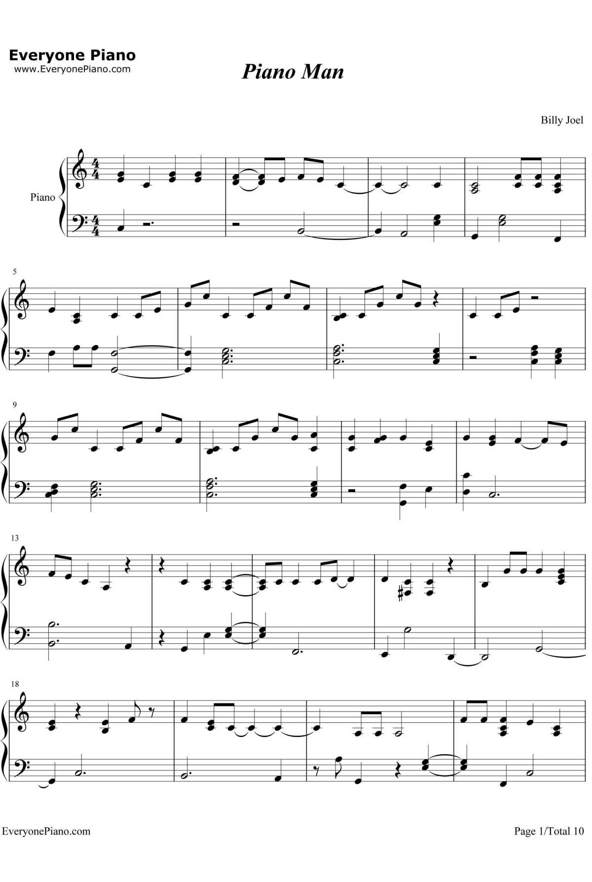 Piano Man钢琴谱-BillyJoel1