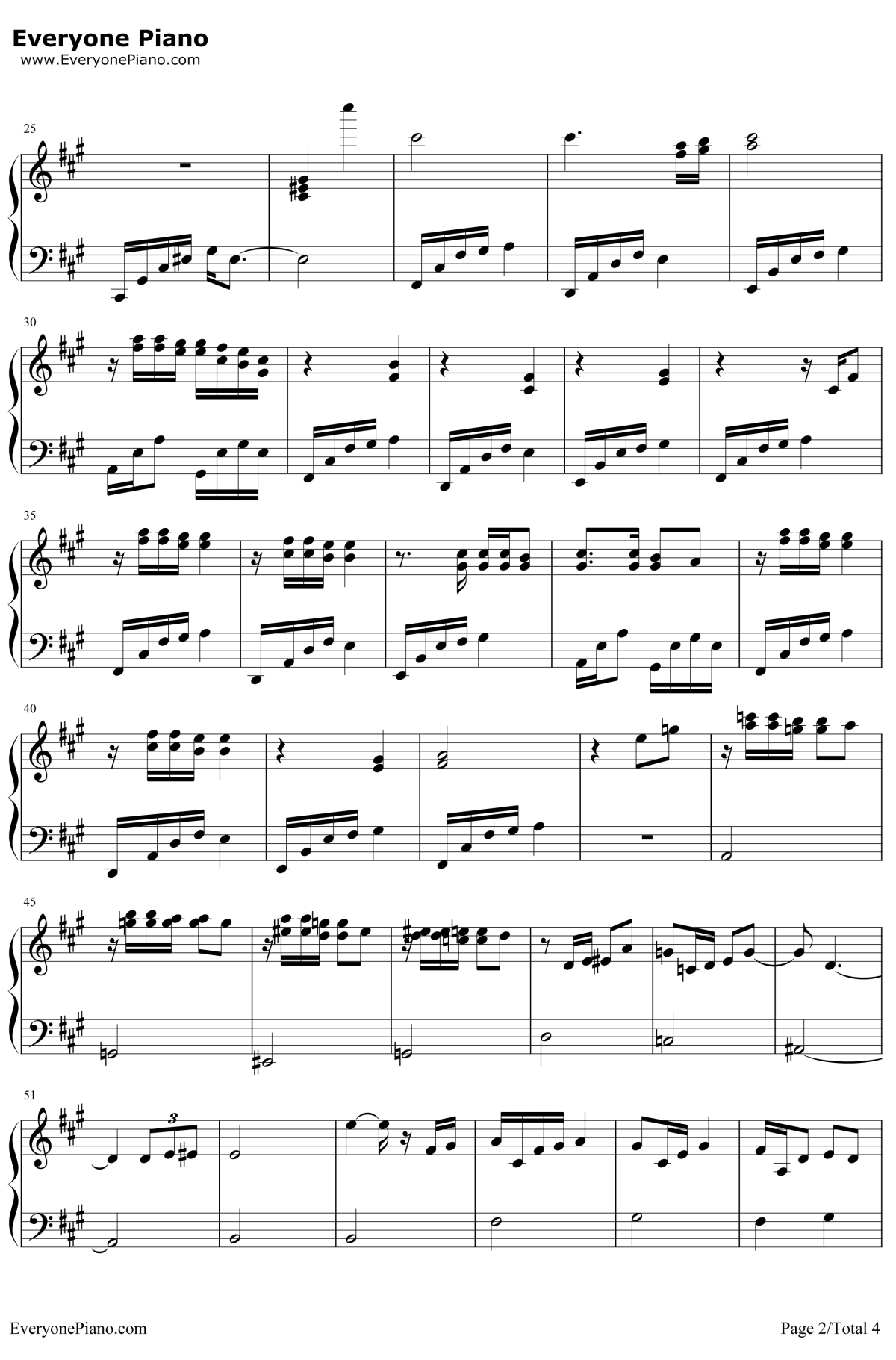 流恋钢琴谱-伴奏谱-吴奇隆/严艺丹2