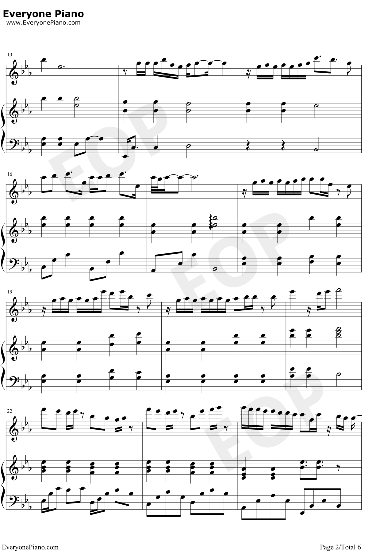 只对你说钢琴谱-林俊杰2