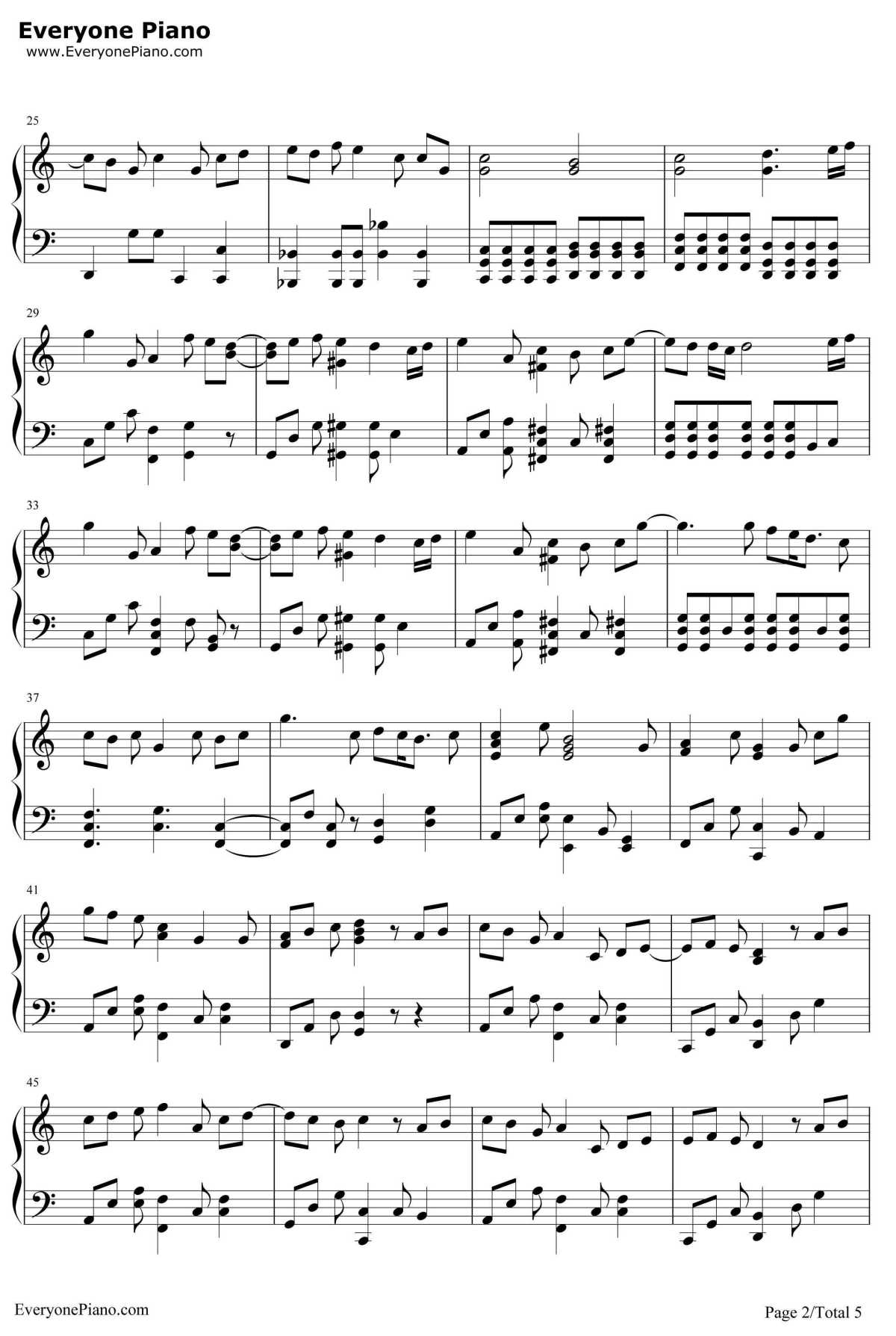 果てない空钢琴谱-岚-打工仔买房记主题曲2