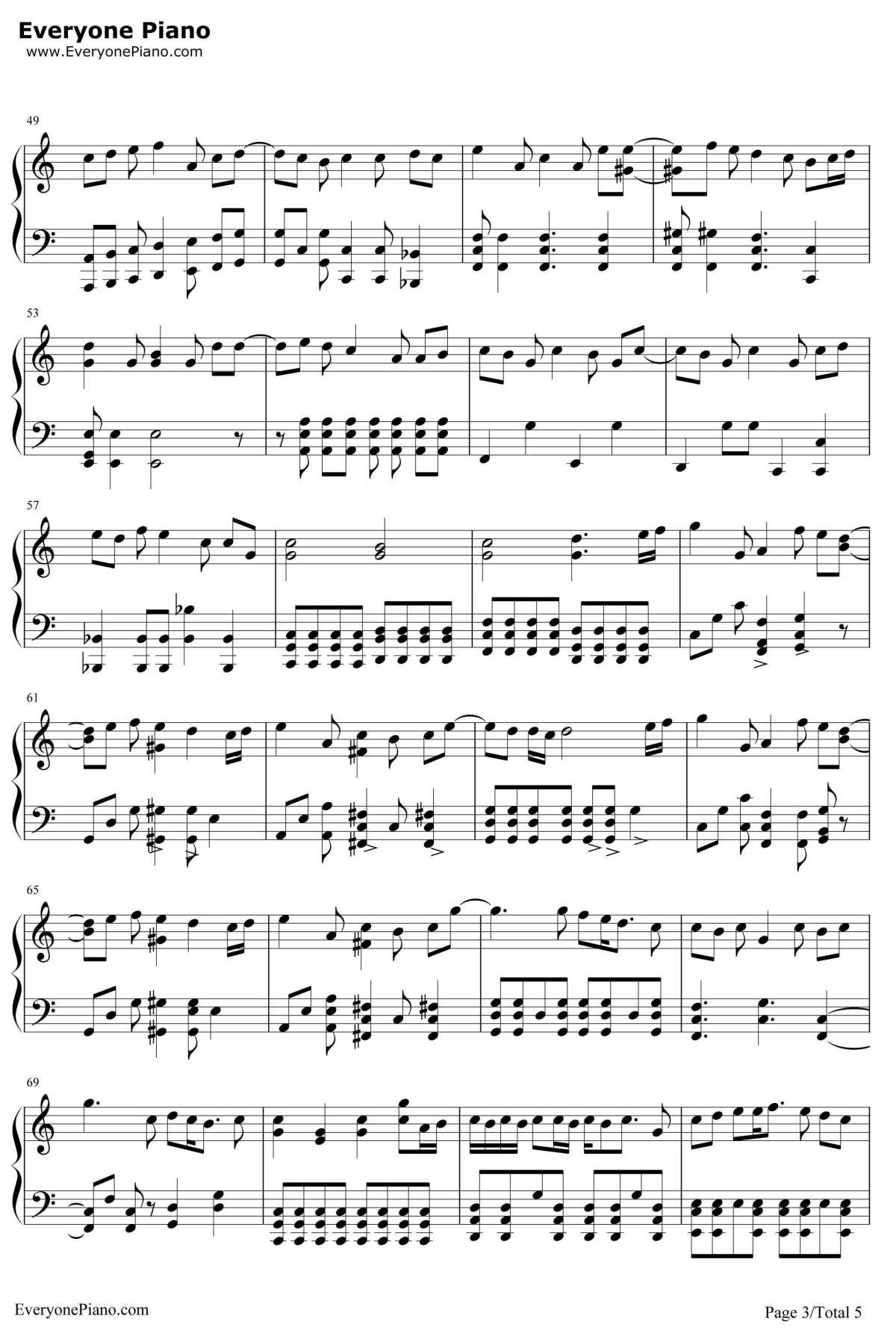 果てない空钢琴谱-岚-打工仔买房记主题曲3