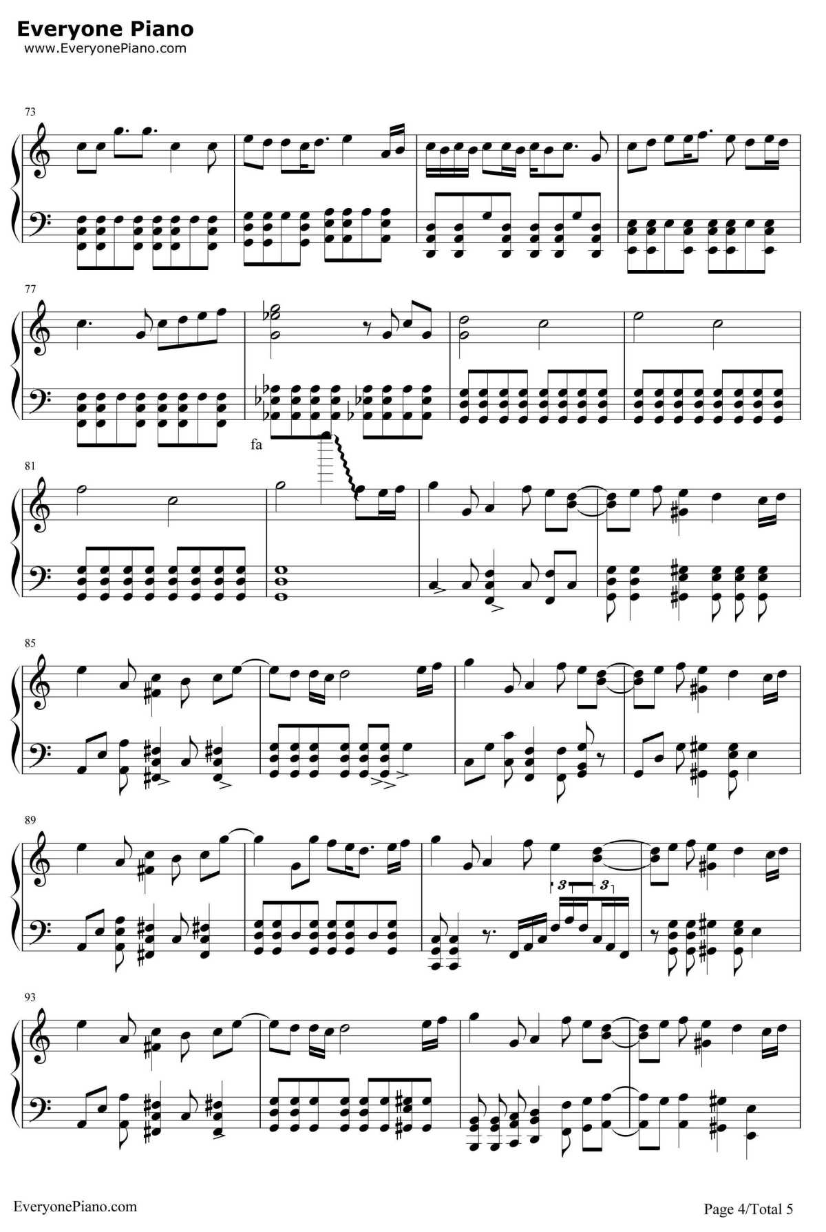 果てない空钢琴谱-岚-打工仔买房记主题曲4