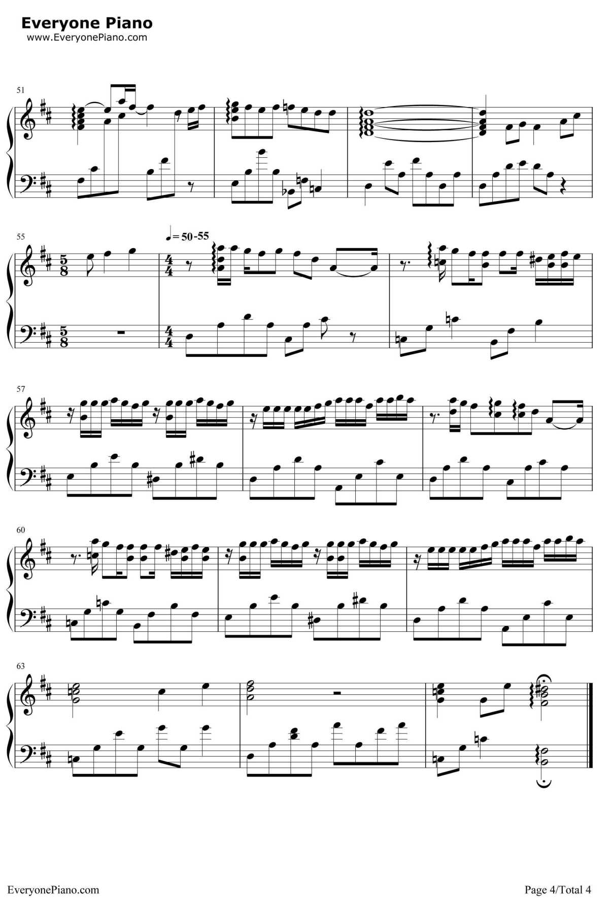 樱花抄钢琴谱-天门-秒速5厘米OST4