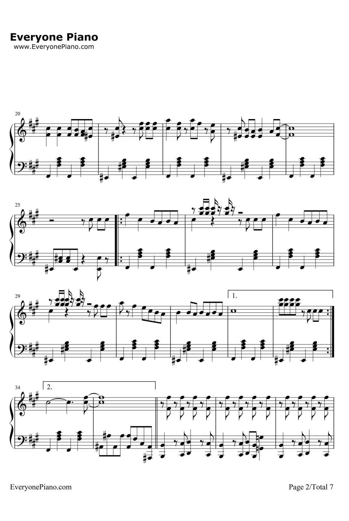 いけないボーダーライン钢琴谱-Walküre-超时空要塞Δ插入曲2