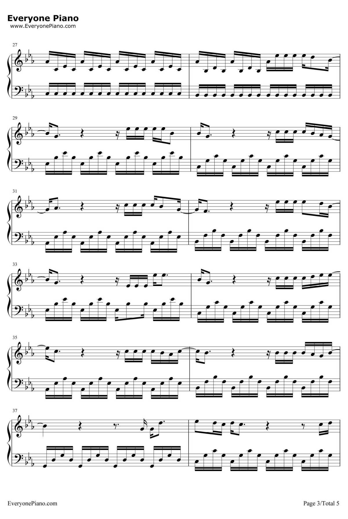 遇见你钢琴谱-牛奶咖啡-《因为遇见你》电视剧插曲3