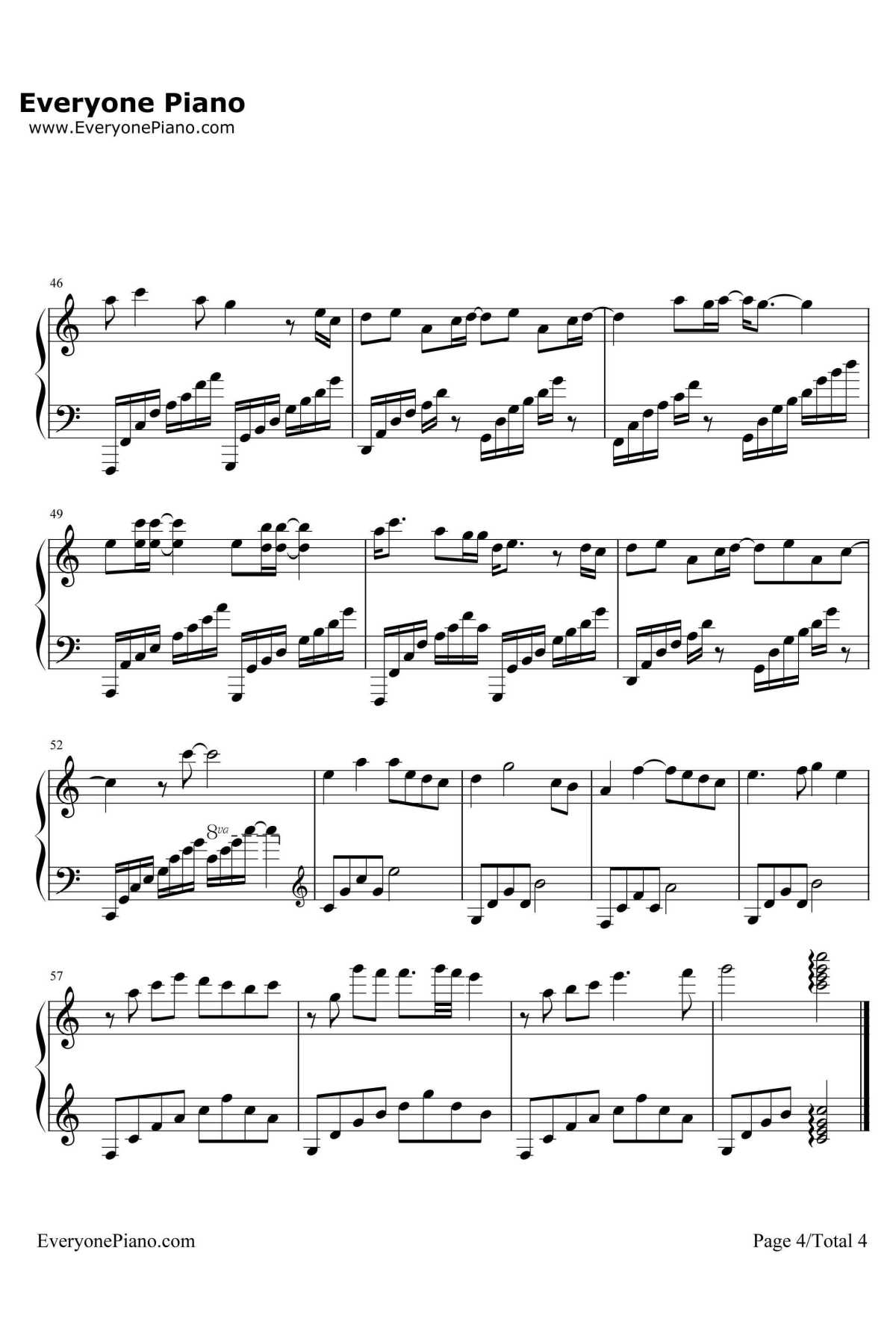 夙念钢琴谱-郁可唯-大唐荣耀插曲4