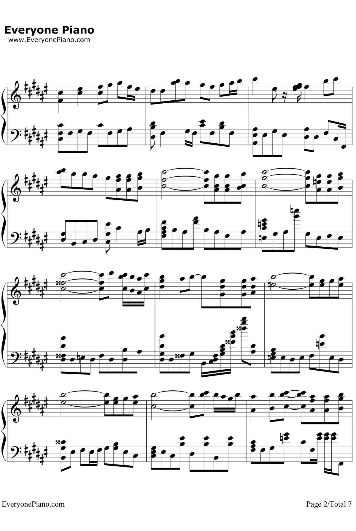 藤崎诗织的主题钢琴谱心跳回忆2