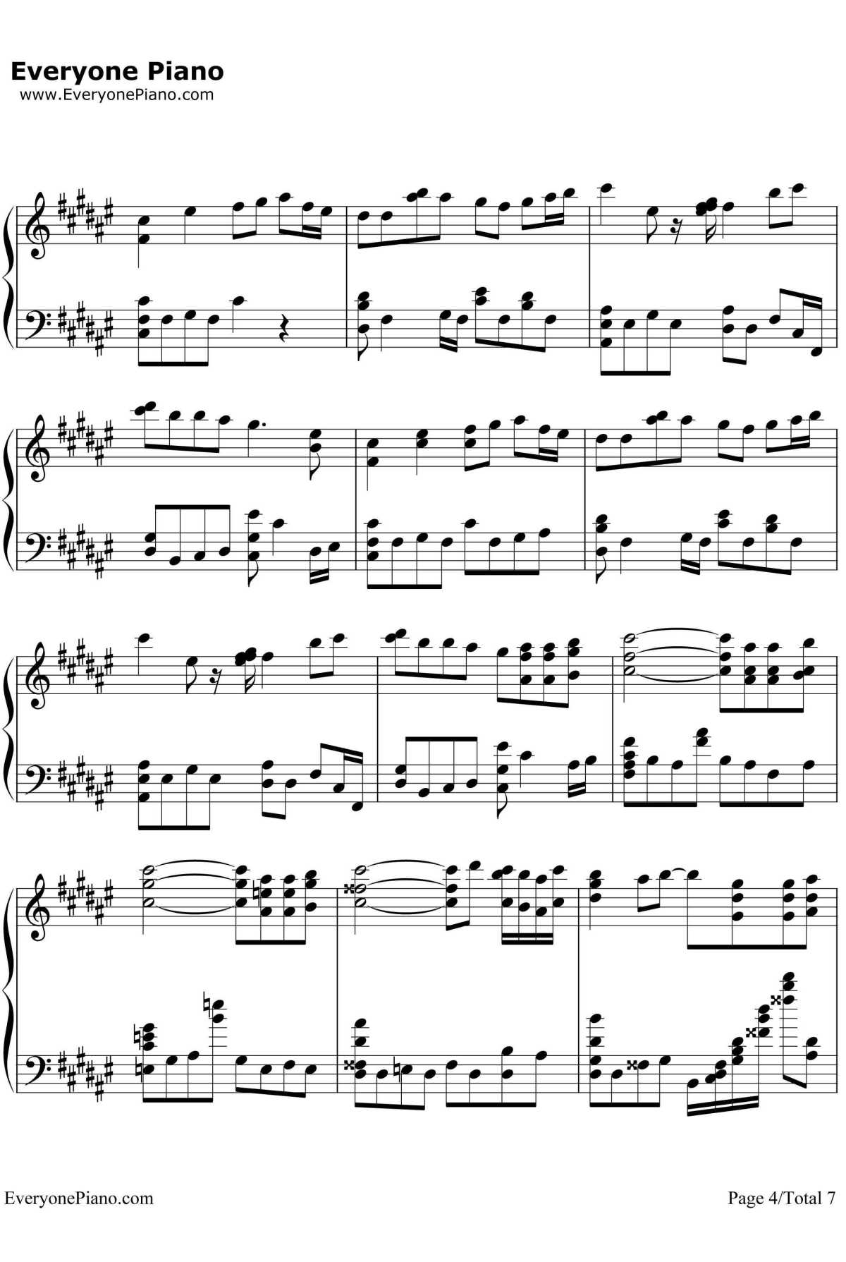 藤崎诗织的主题钢琴谱心跳回忆4