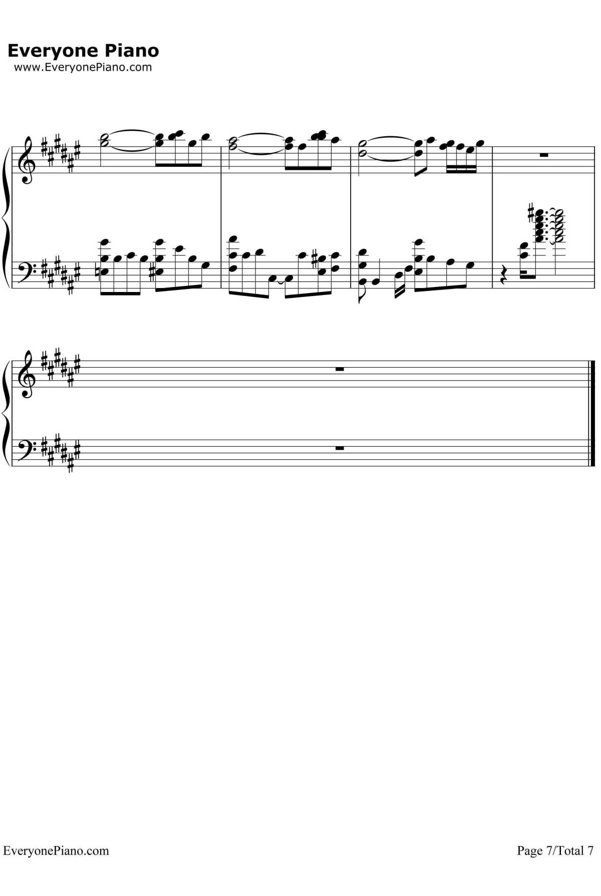 藤崎诗织的主题钢琴谱心跳回忆7