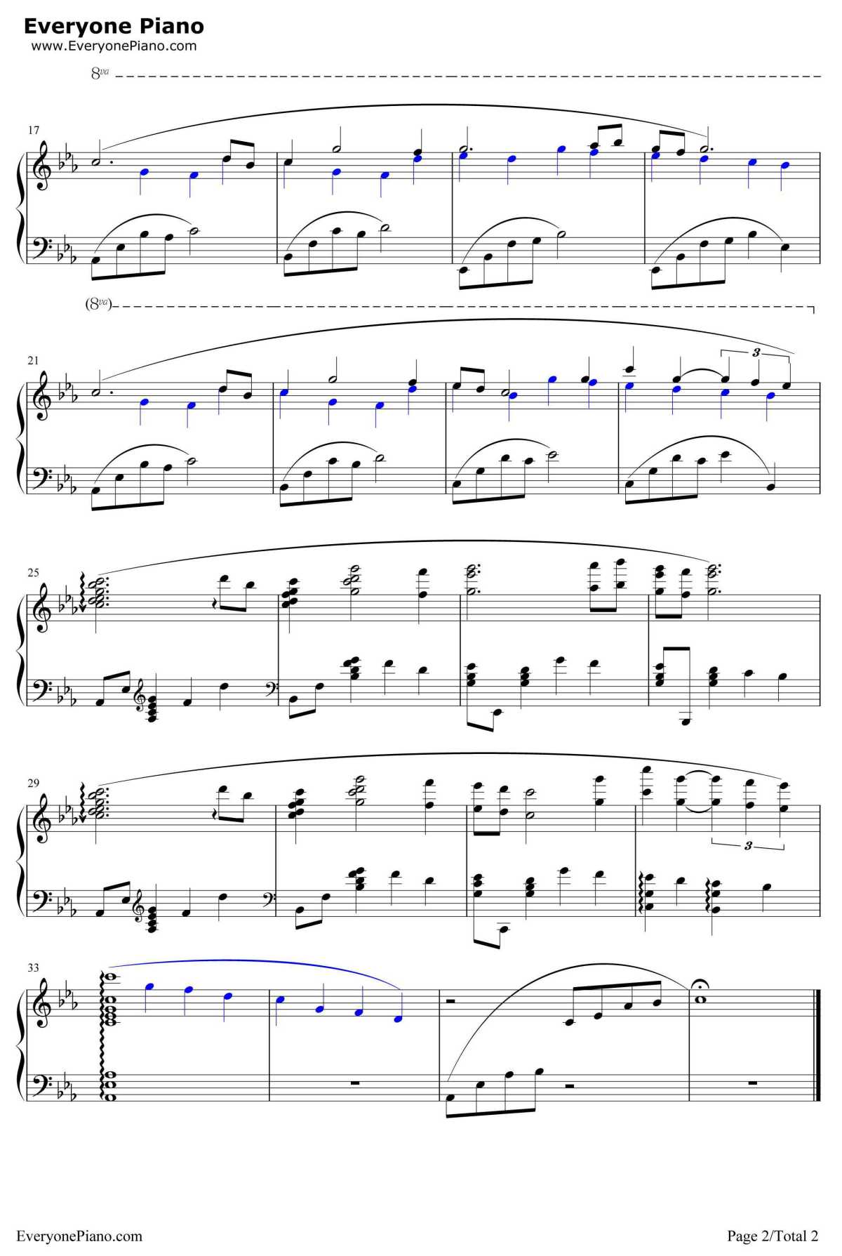 Dearly Beloved钢琴谱-下村阳子-王国之心2