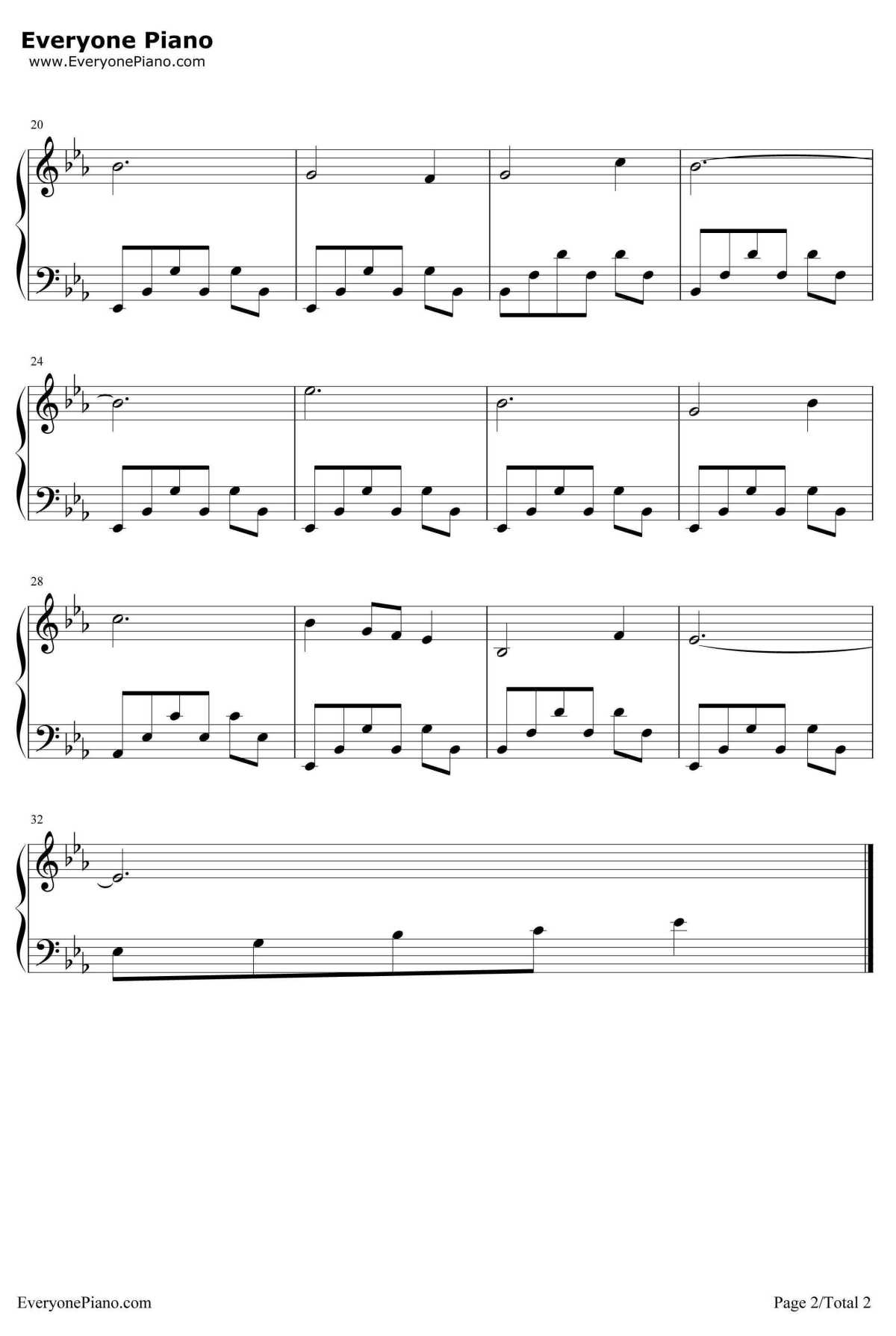 小白船钢琴谱-朝鲜童谣2