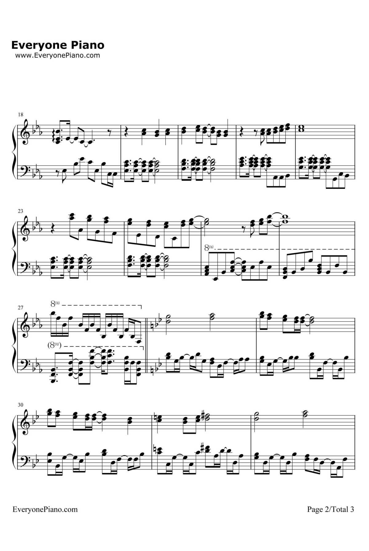 I'm here钢琴谱-田口宏子-悠久之翼ED2