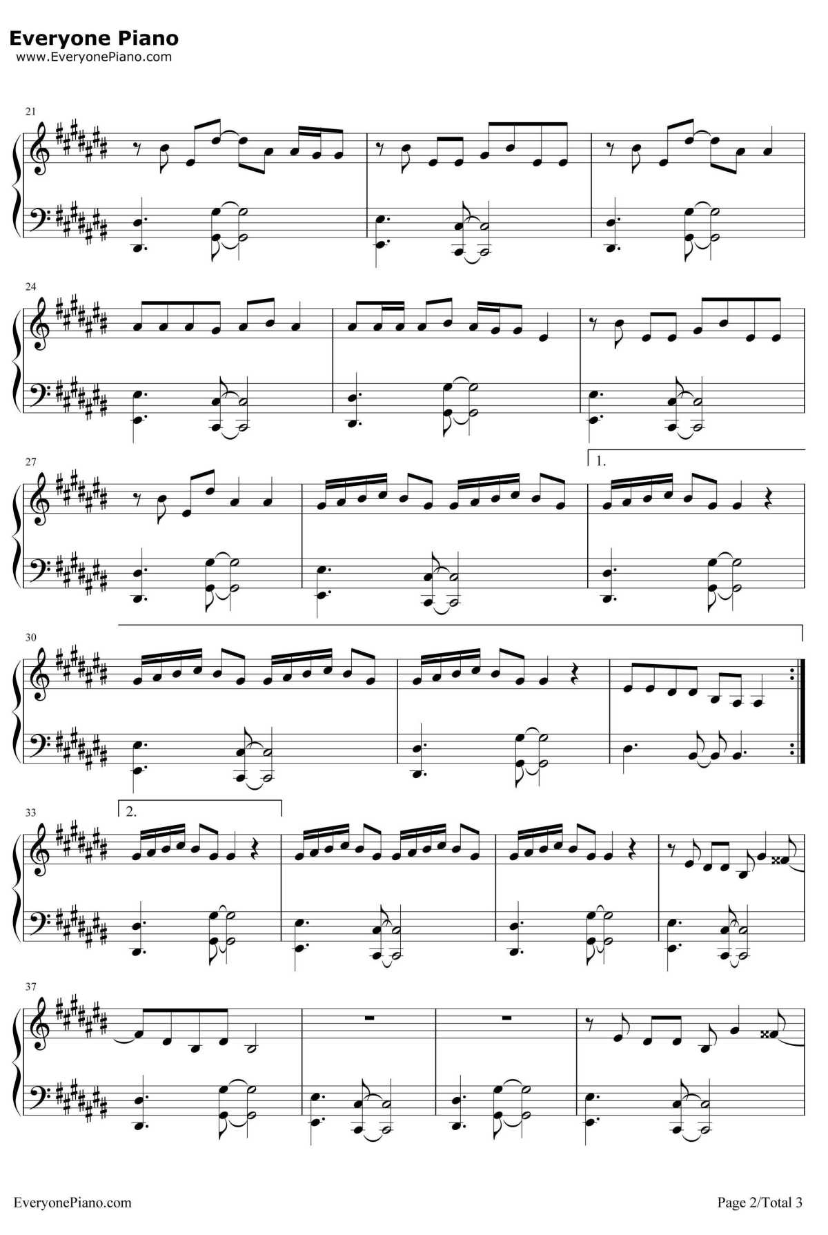 The Cure钢琴谱-LadyGaga2