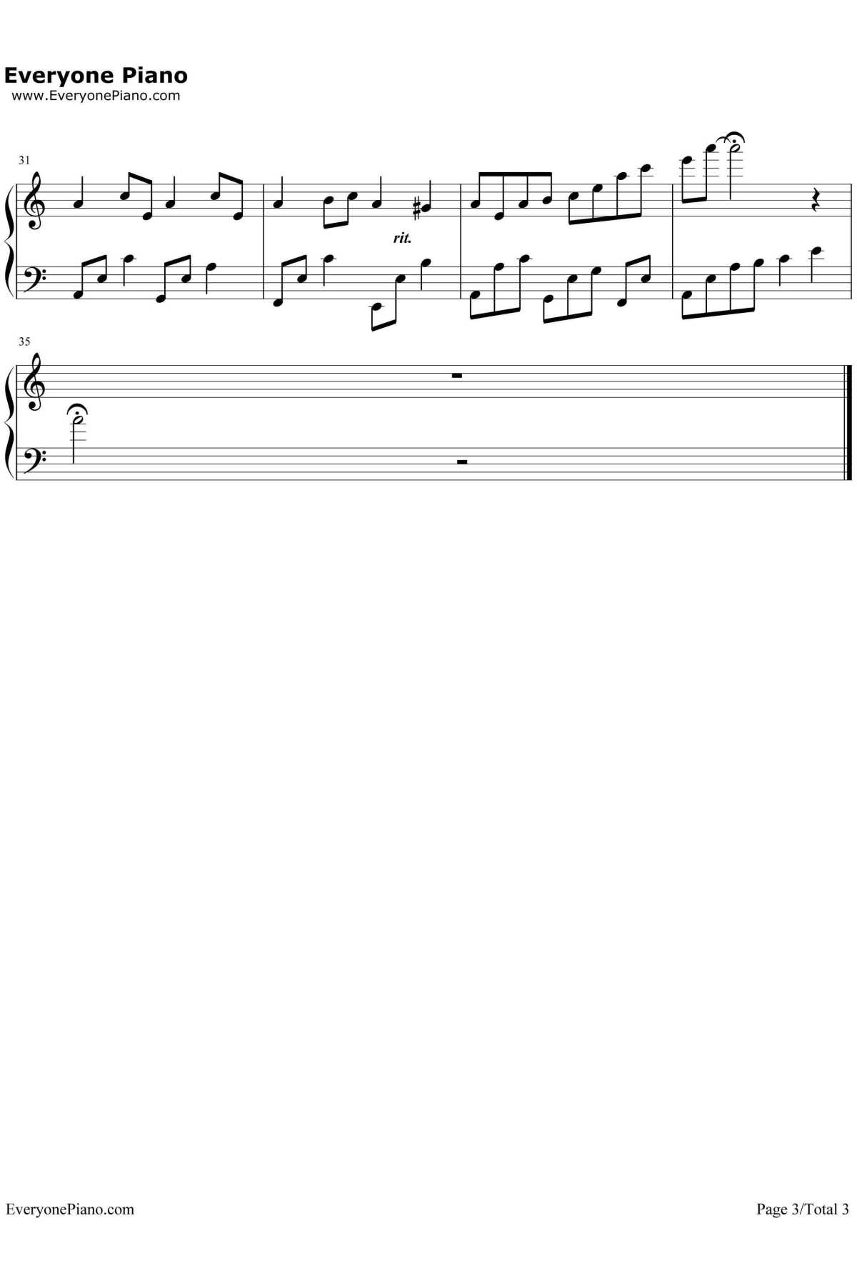 消失の音符钢琴谱-SilverRay3