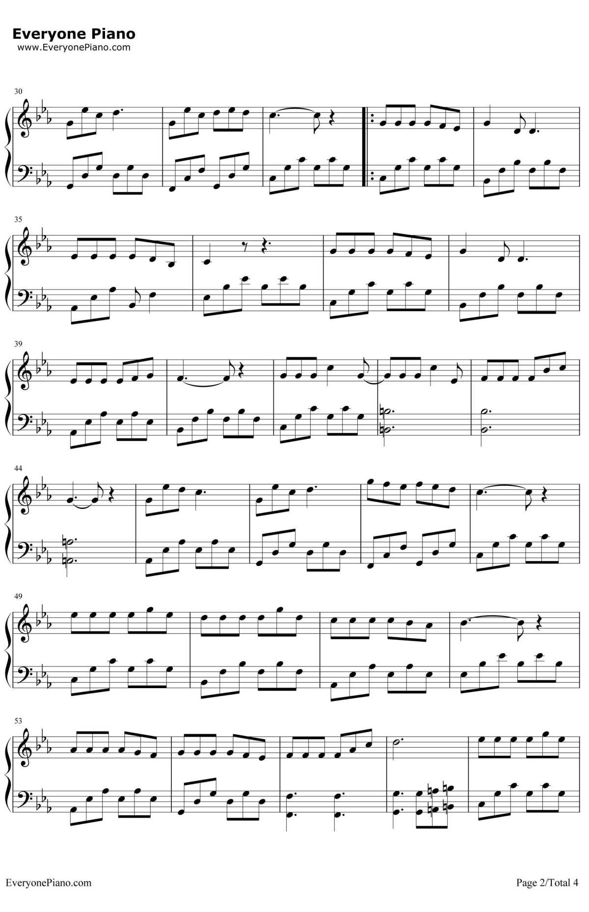 三生三世钢琴谱-张杰-电视剧《三生三世十里桃花》OP2