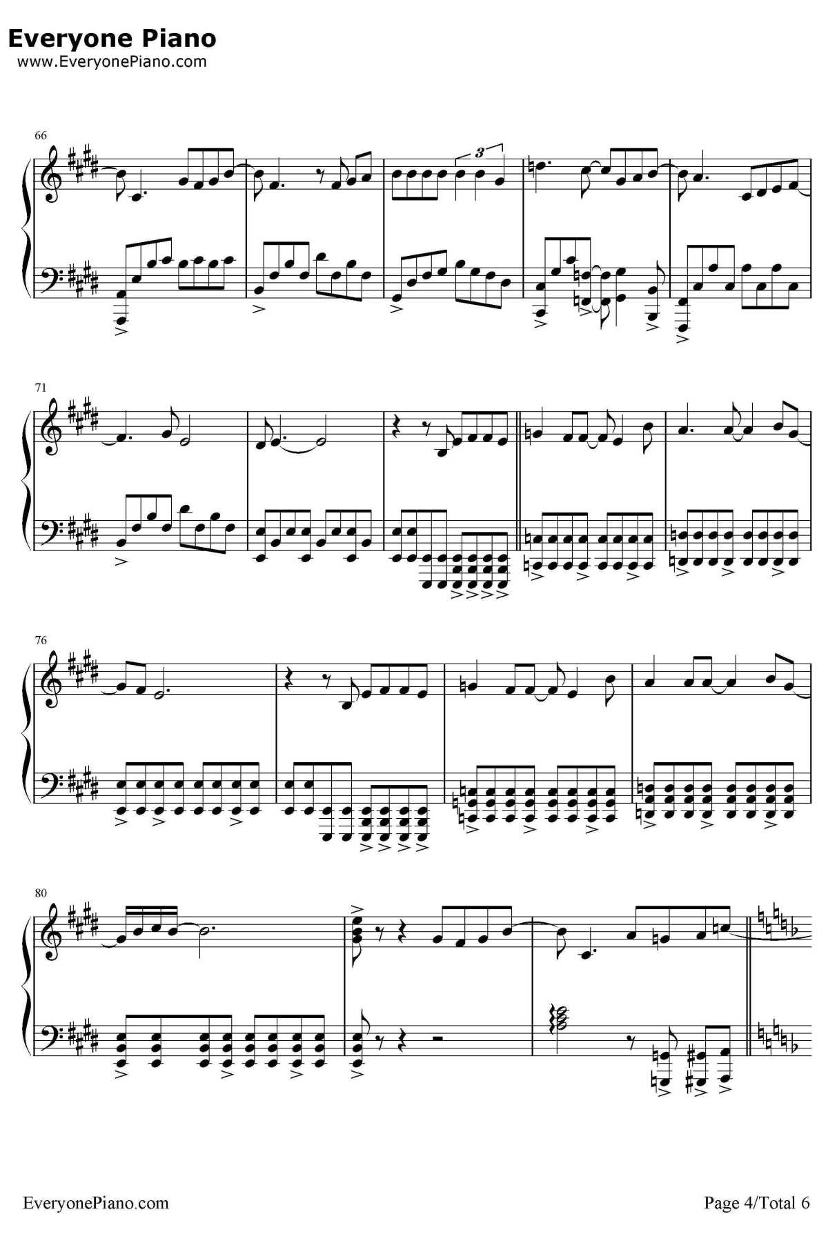 忘记拥抱钢琴谱-A-Lin4