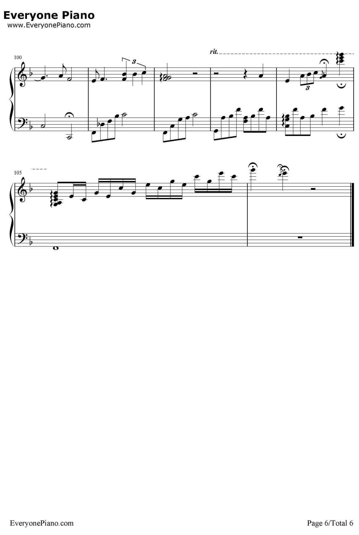 忘记拥抱钢琴谱-A-Lin6