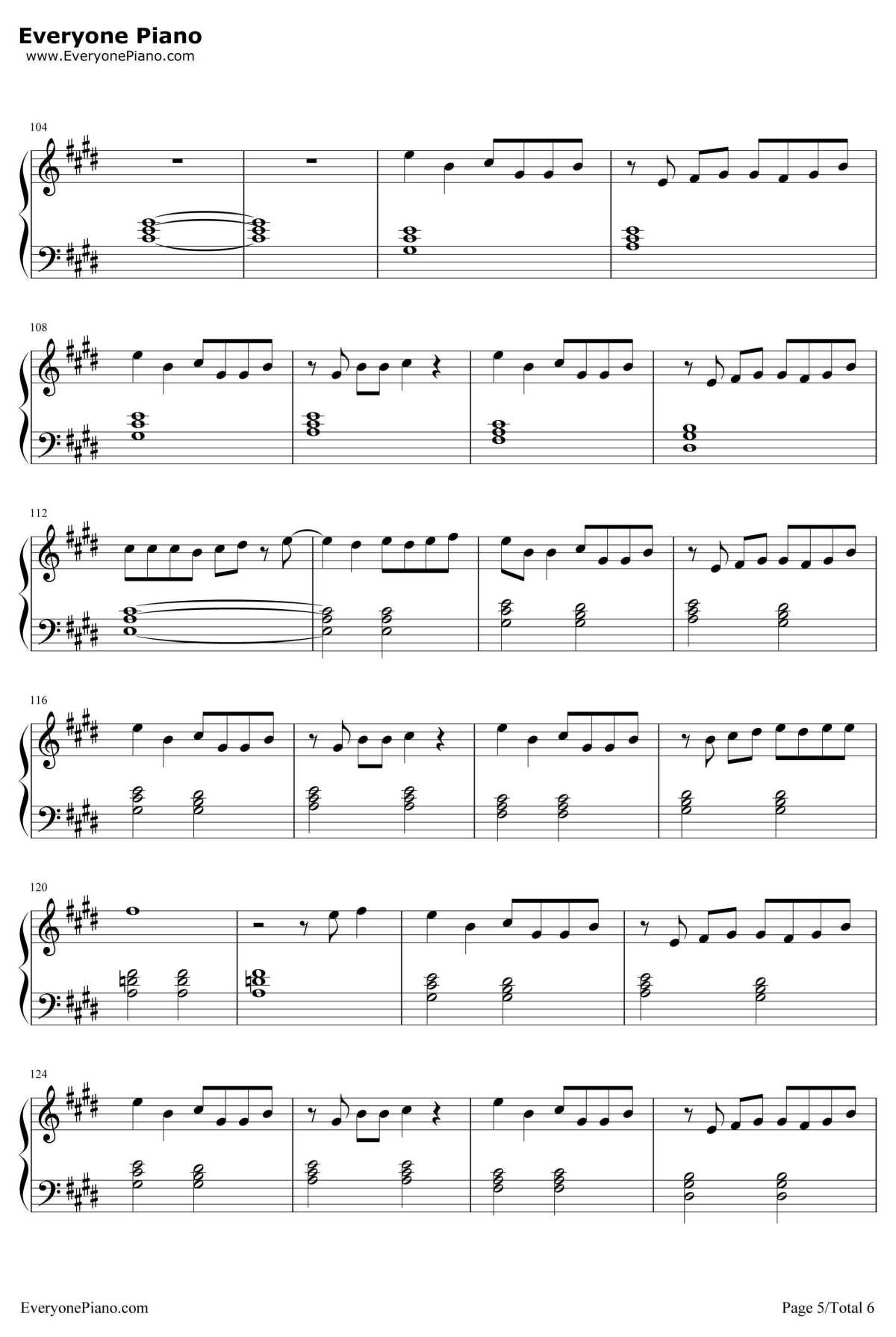 星辰钢琴谱-张杰-择天记片头曲5