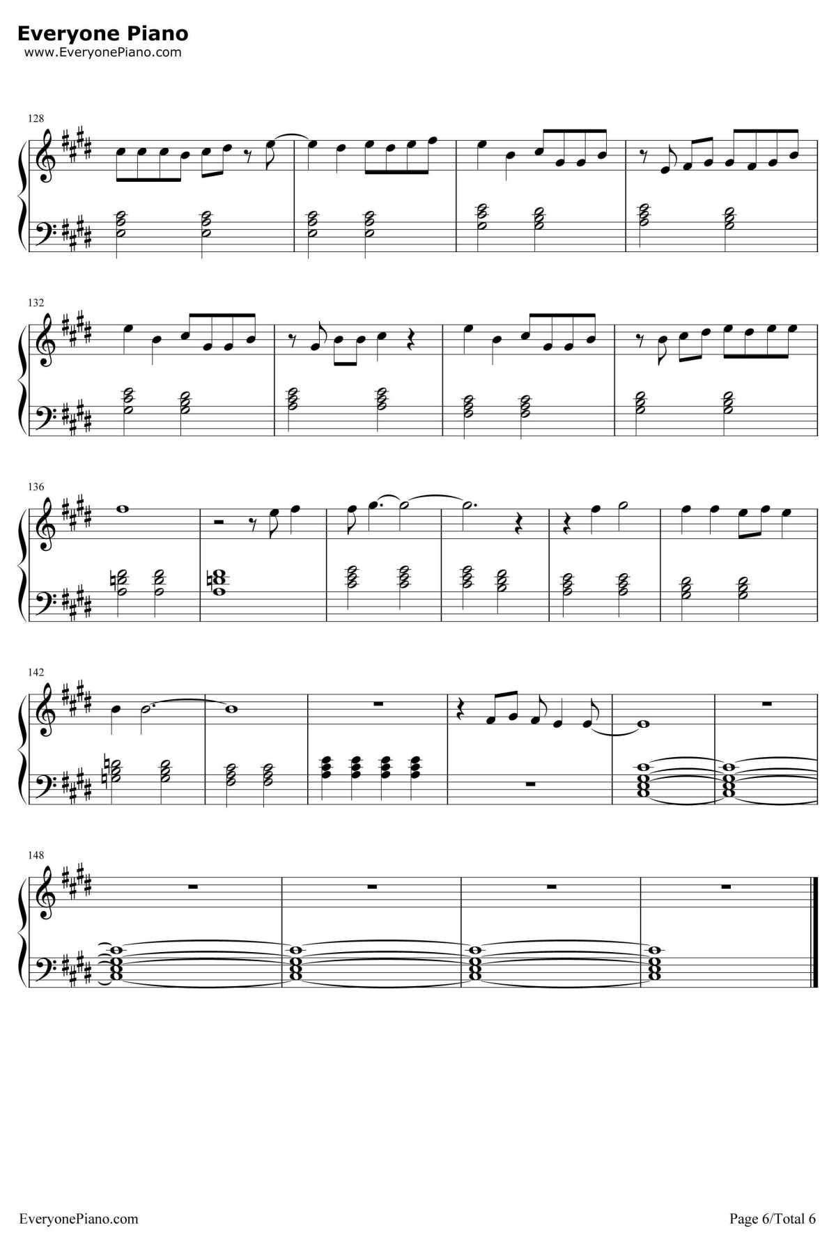 星辰钢琴谱-张杰-择天记片头曲6