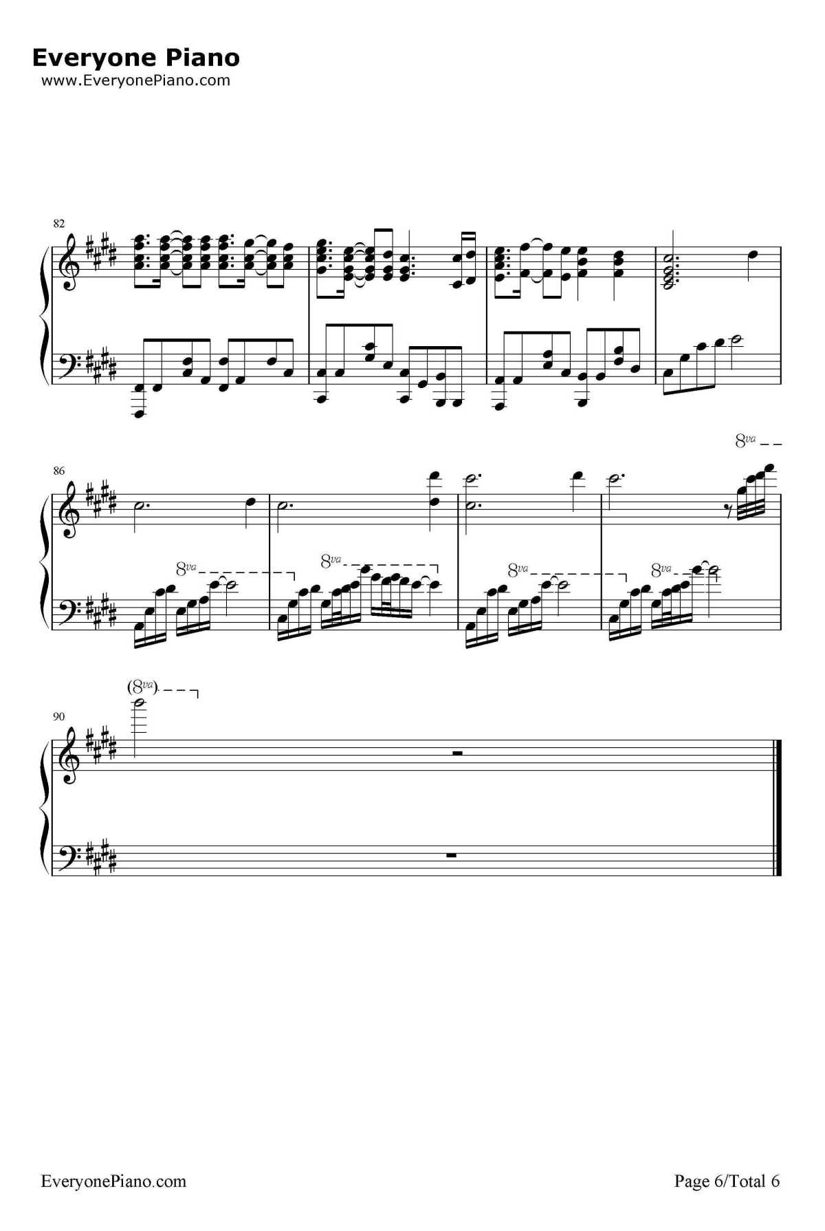 葬歌钢琴谱-洛天依言和6