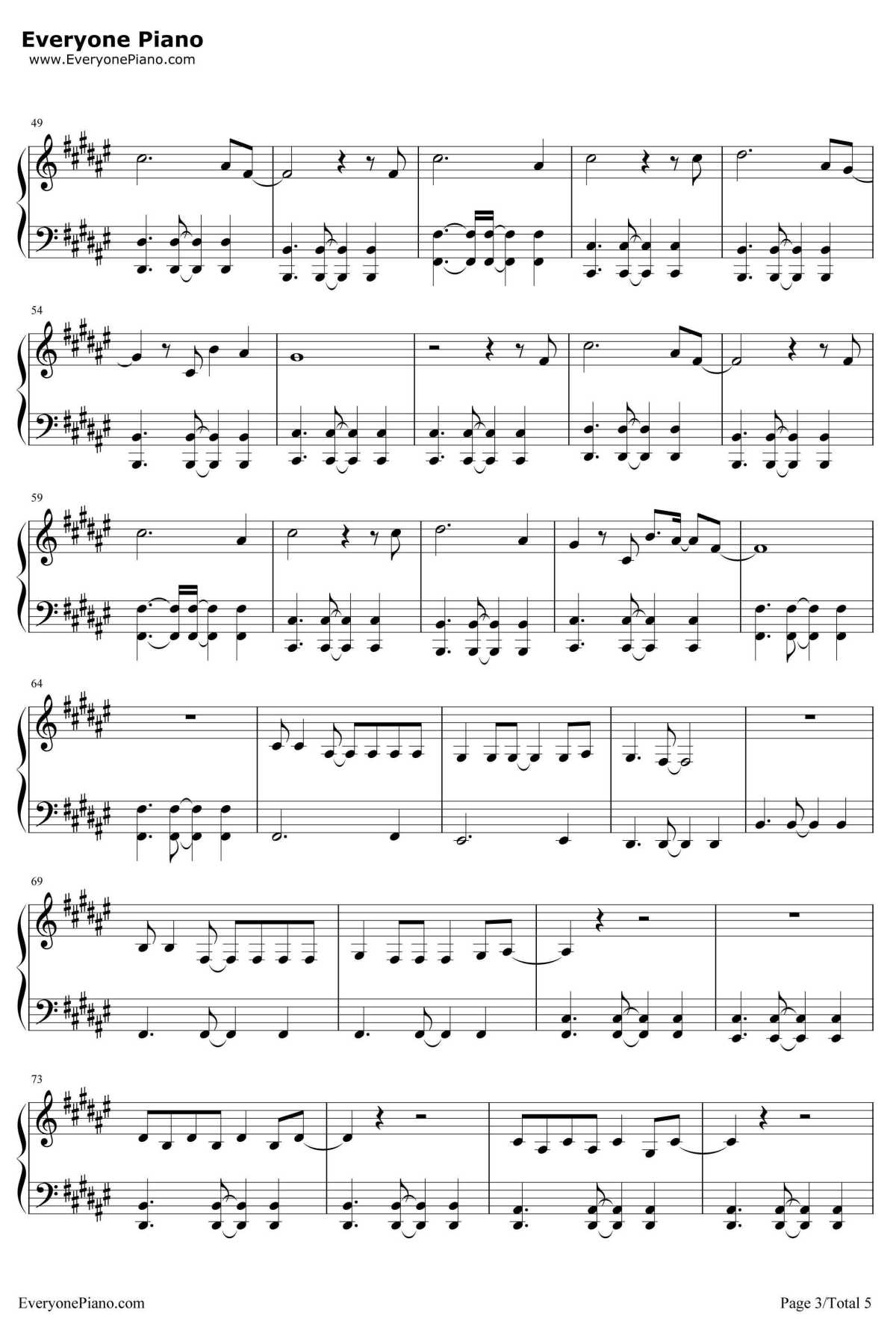 不期而遇钢琴谱-刘惜君-电影不期而遇主题曲3